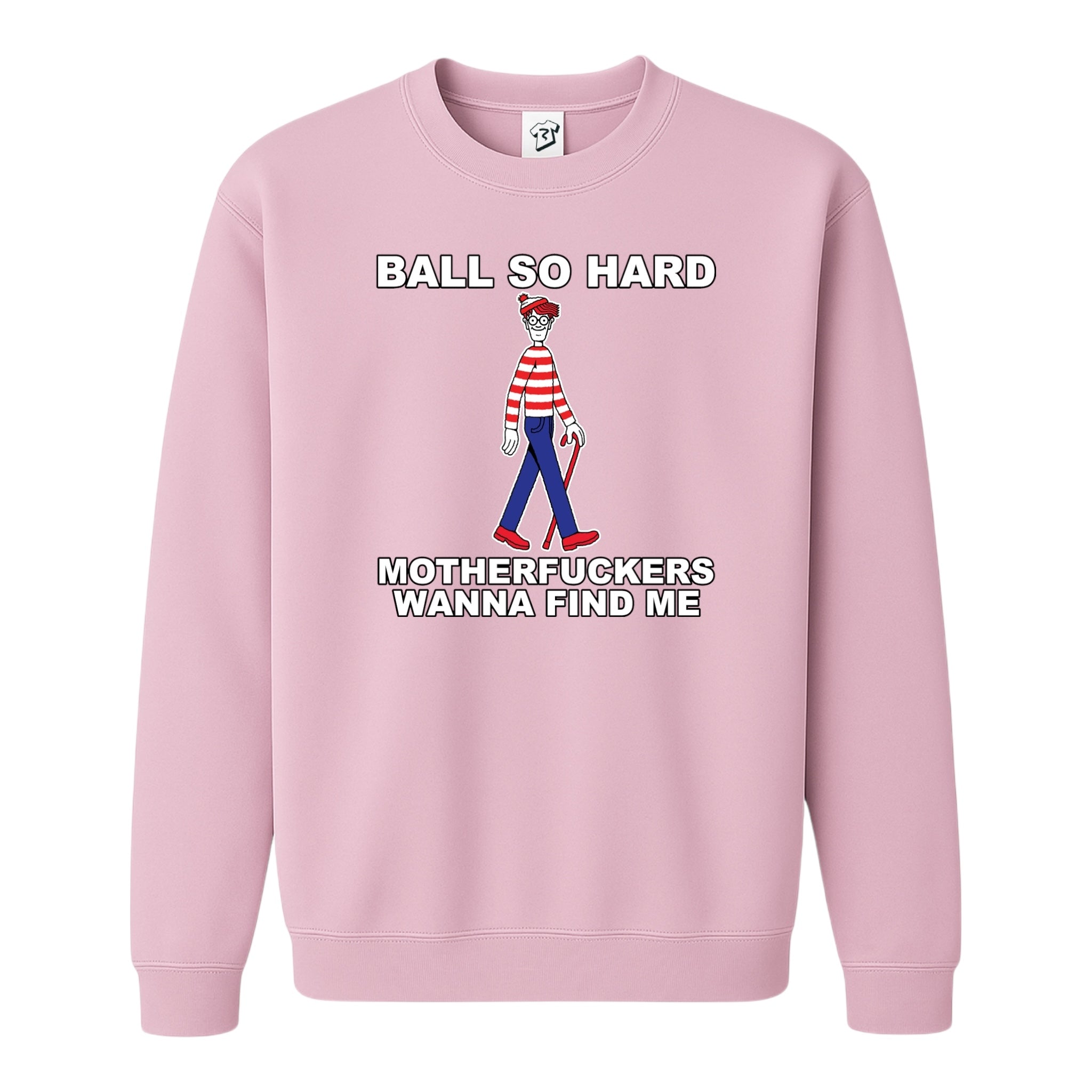 Tees Club crewneck sweatshirt Ball So Hard Motherfuckers Wanna Find Me (Waldo) - Sweatshirt Black Size M detail