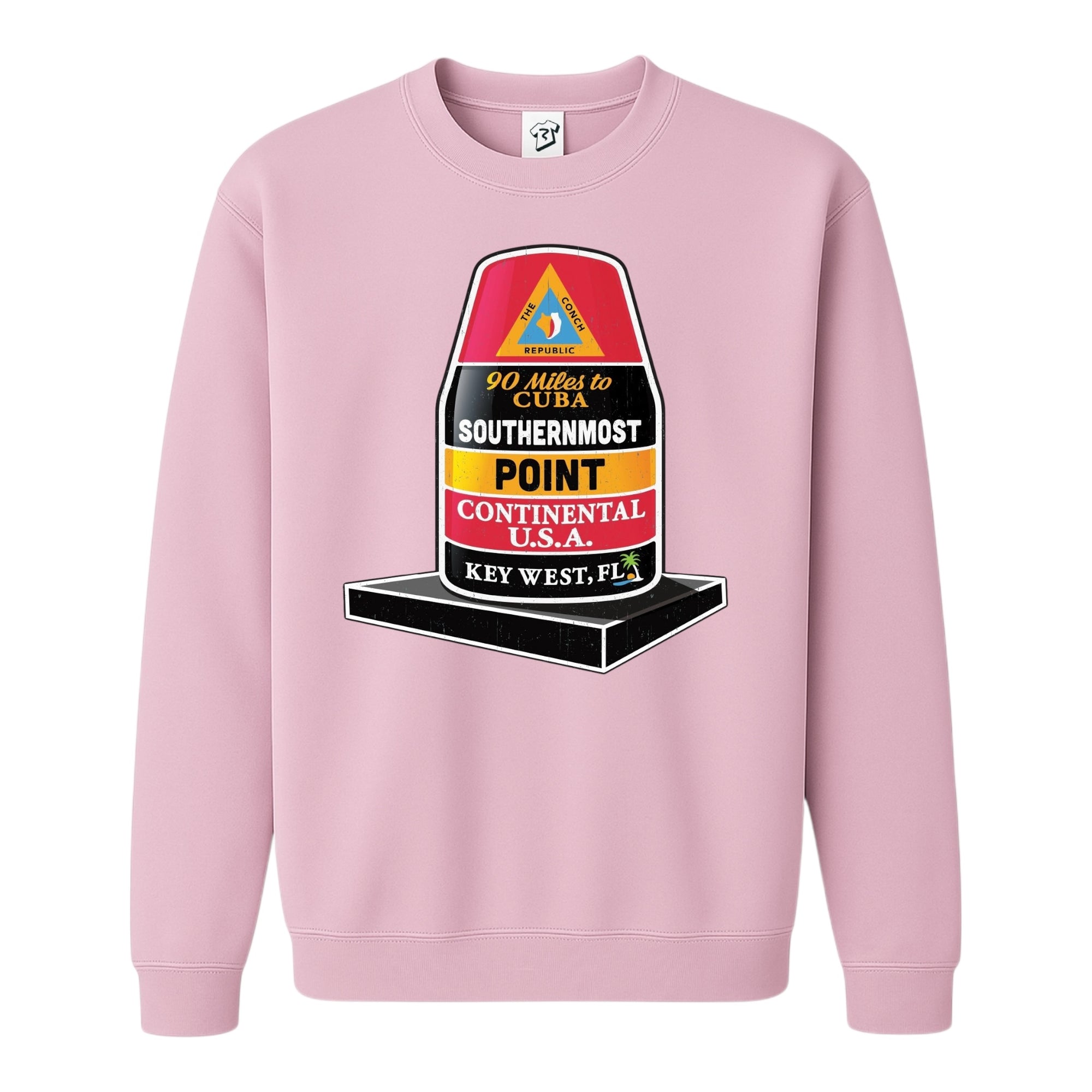 Tees Club crewneck sweatshirt Southernmost Point KW - Sweatshirt Black Size S front view