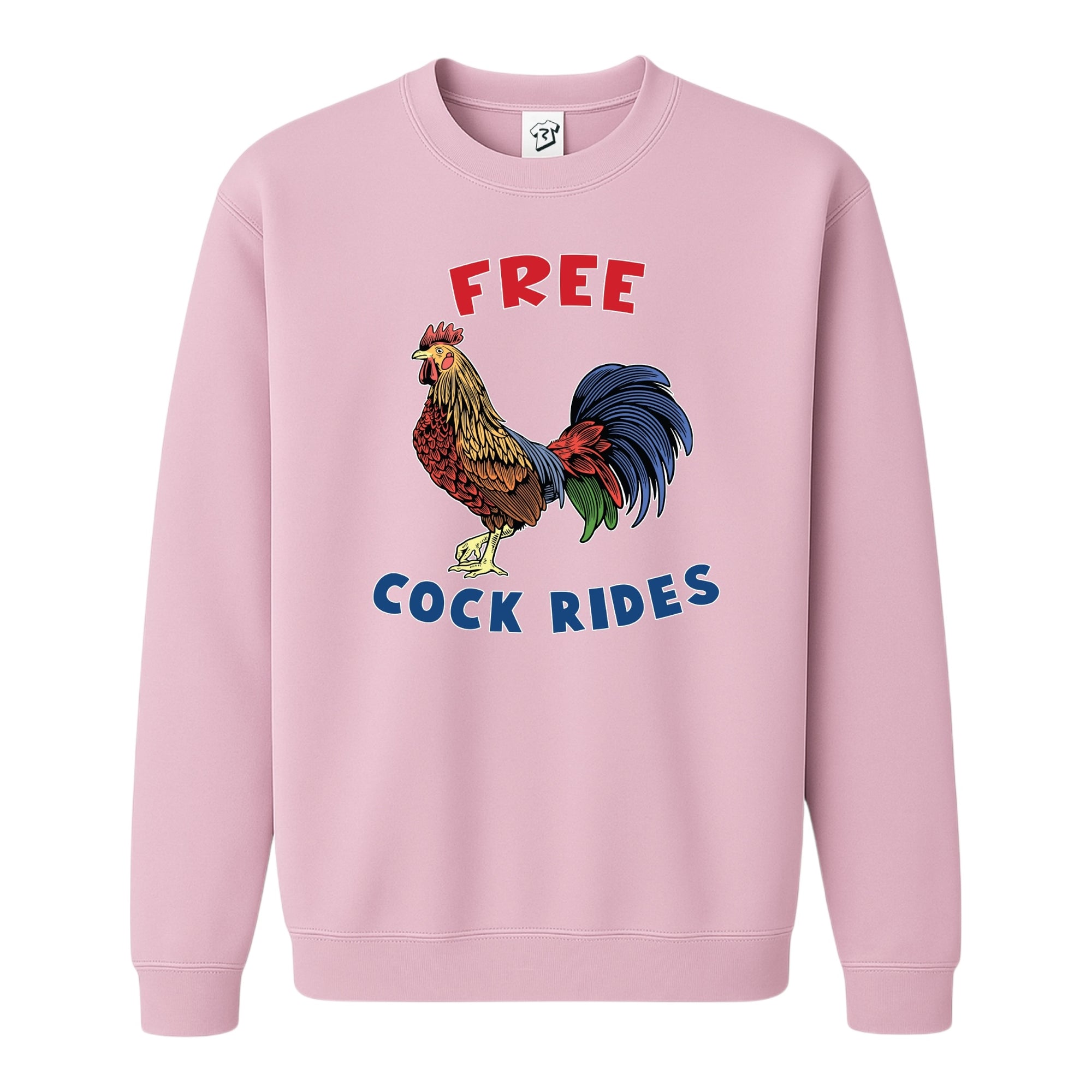 Tees Club crewneck sweatshirt Free Cock Rides - Sweatshirt Black Size S back view