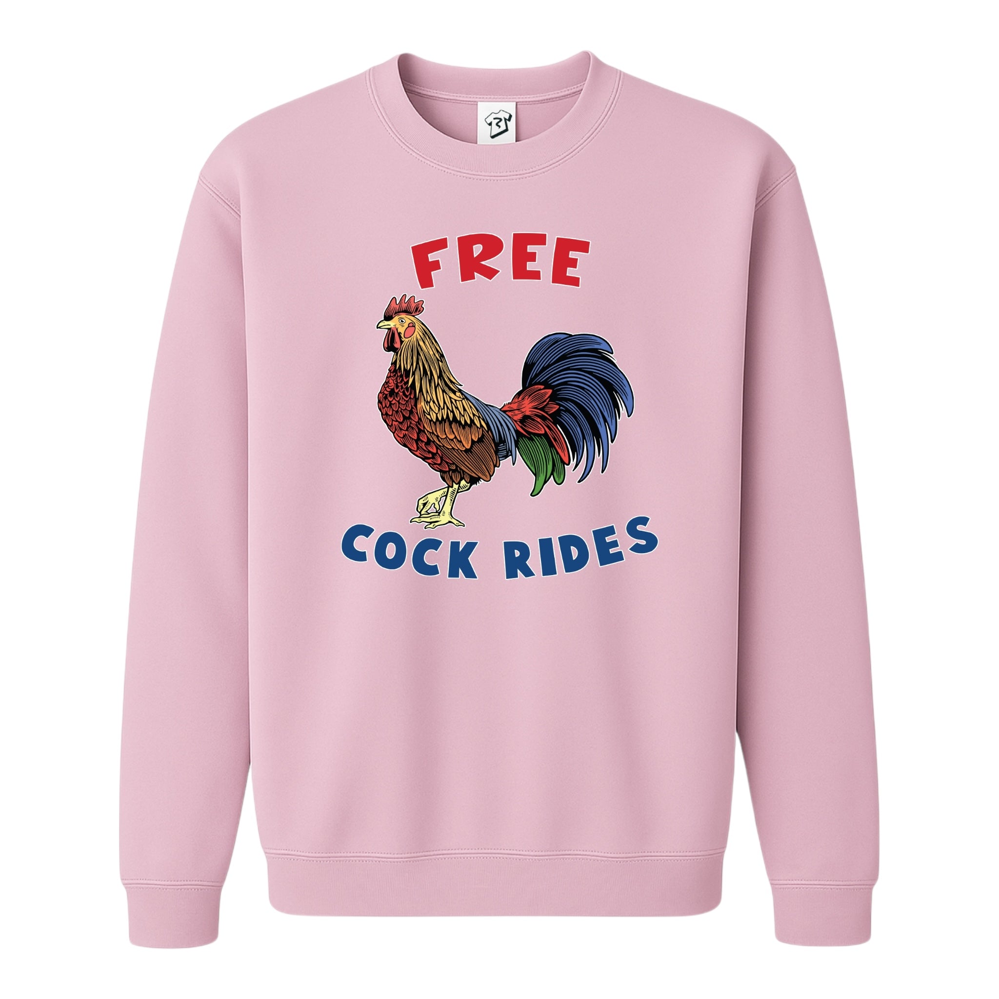 Tees Club crewneck sweatshirt Free Cock Rides - Sweatshirt Black Size S back view
