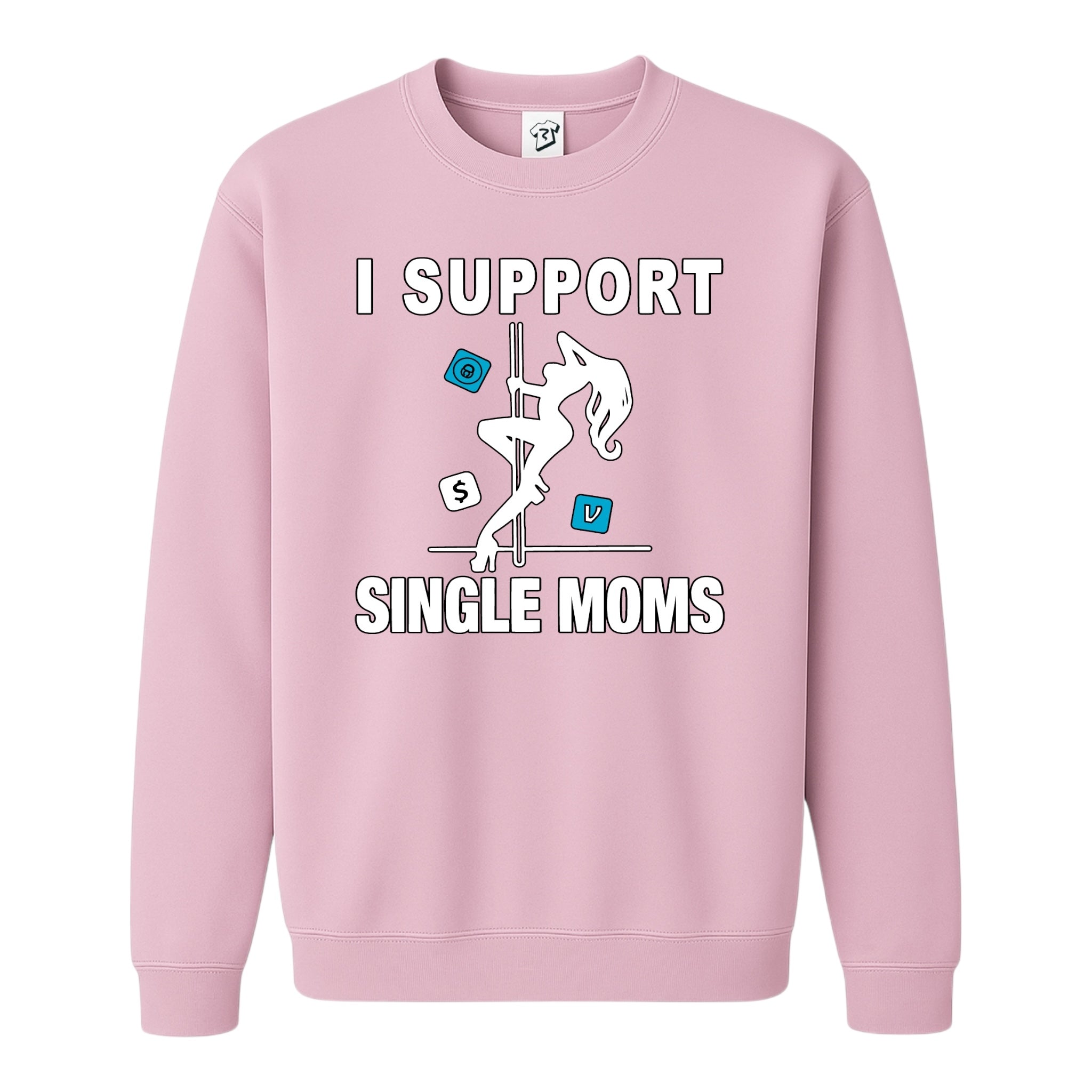 Tees Club crewneck sweatshirt I Support Single Moms - Sweatshirt Black Size M detail