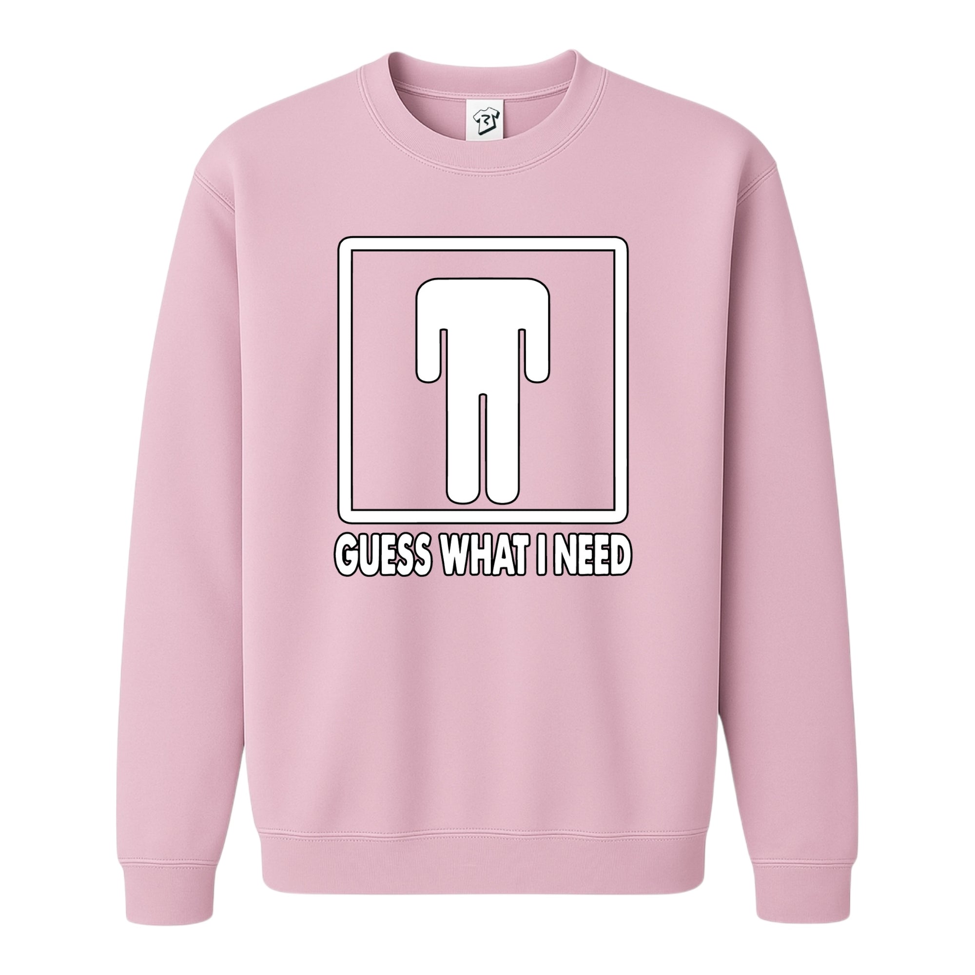 Tees Club crewneck sweatshirt Guess What I Need - Sweatshirt Black Size S front view