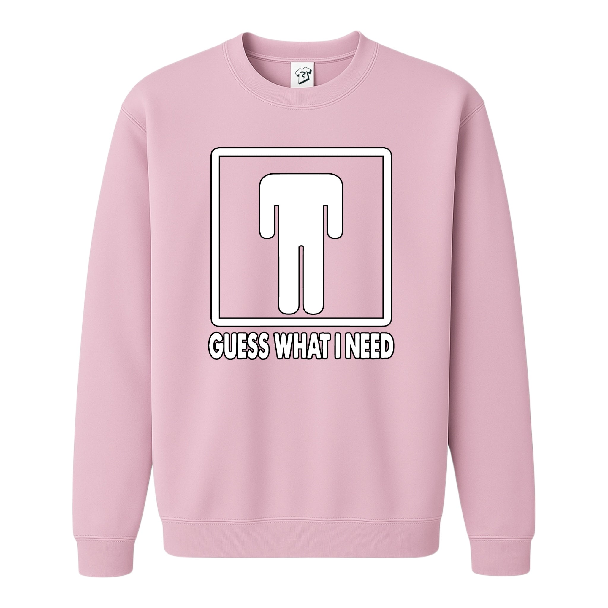 Tees Club crewneck sweatshirt Guess What I Need - Sweatshirt Black Size S front view