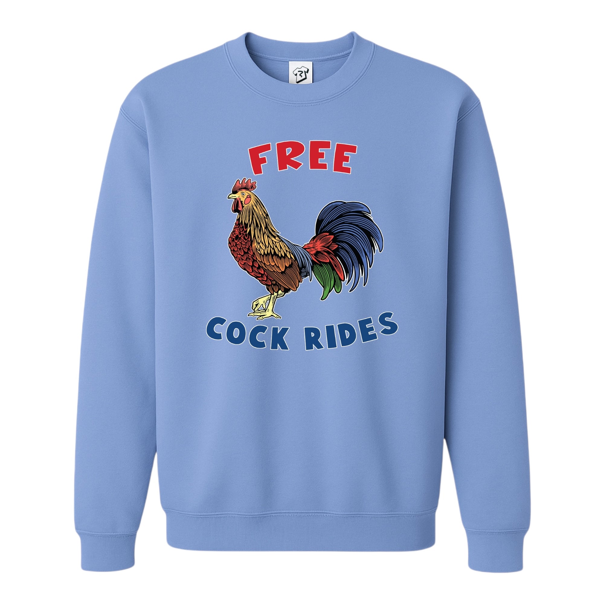Tees Club crewneck sweatshirt Free Cock Rides - Sweatshirt Black Size S front view