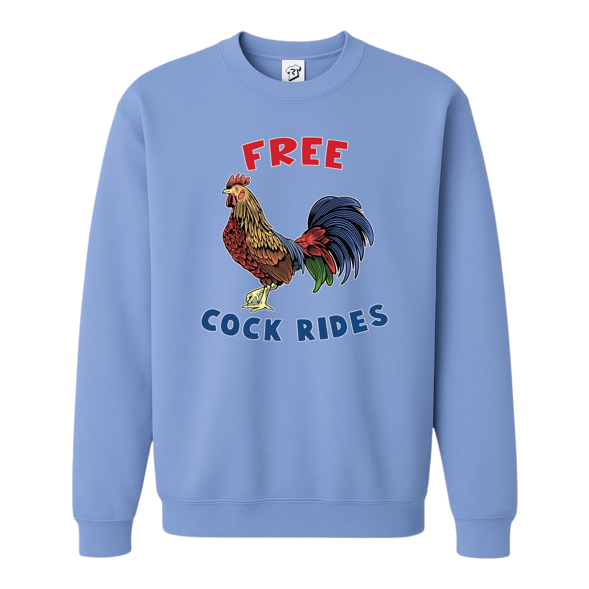 Tees Club crewneck sweatshirt Free Cock Rides - Sweatshirt Black Size S front view