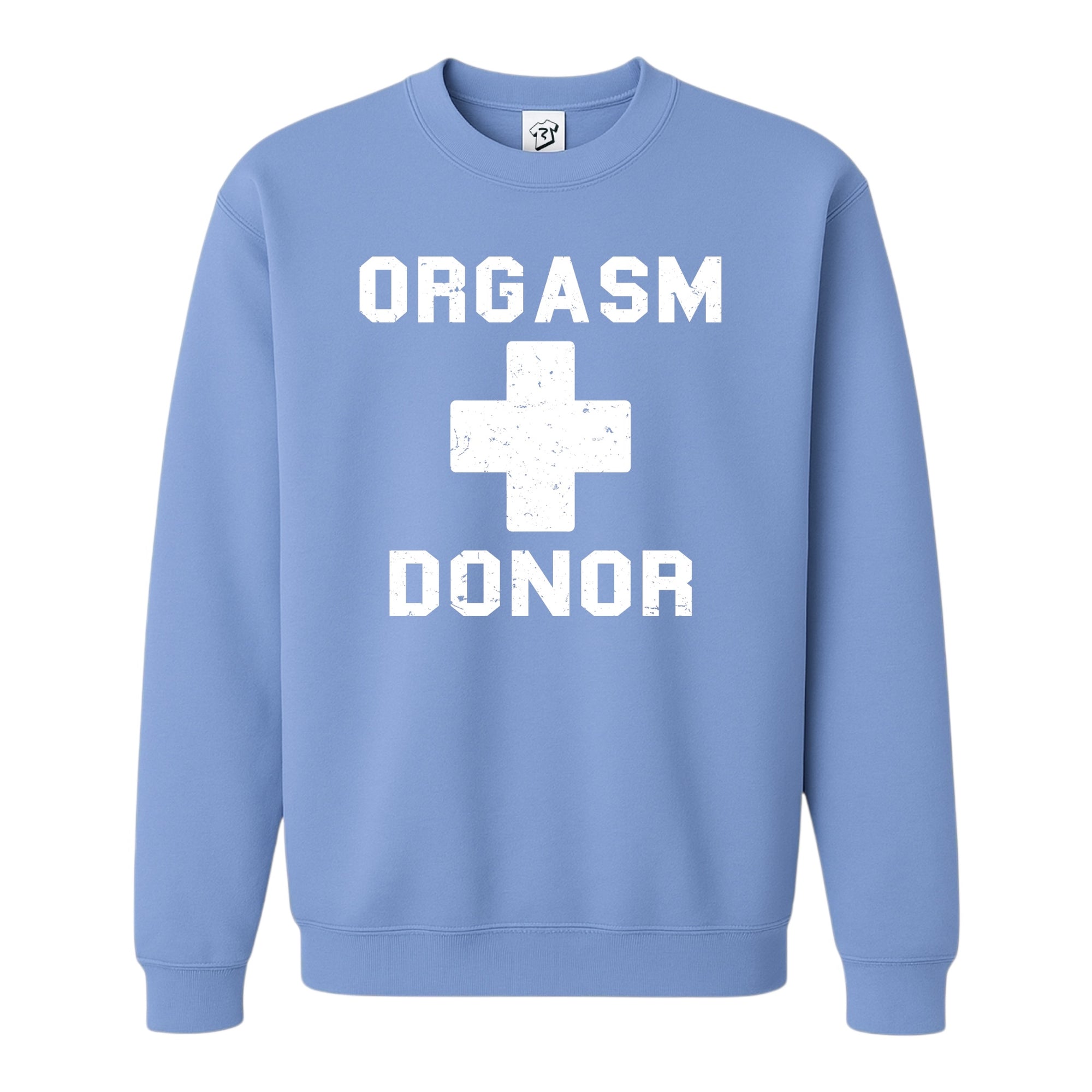 Tees Club crewneck sweatshirt Orgasm Donor - Sweatshirt Black Size S front view
