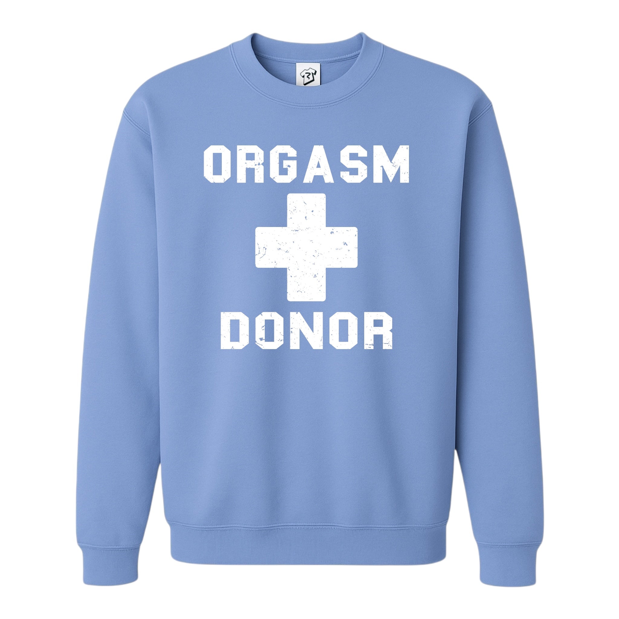 Tees Club crewneck sweatshirt Orgasm Donor - Sweatshirt Black Size S front view
