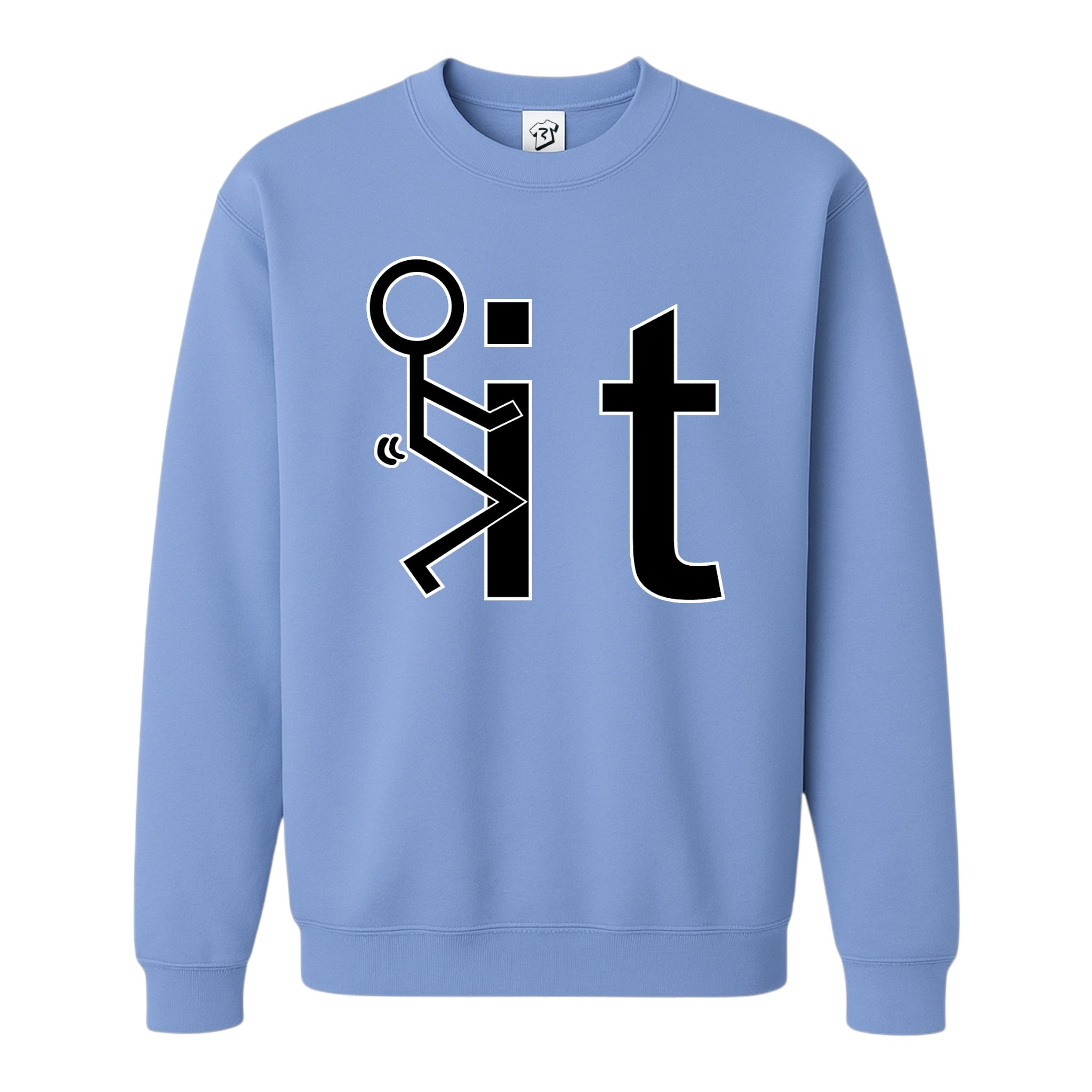 Tees Club crewneck sweatshirt Fuck It - Sweatshirt Black Size S front view