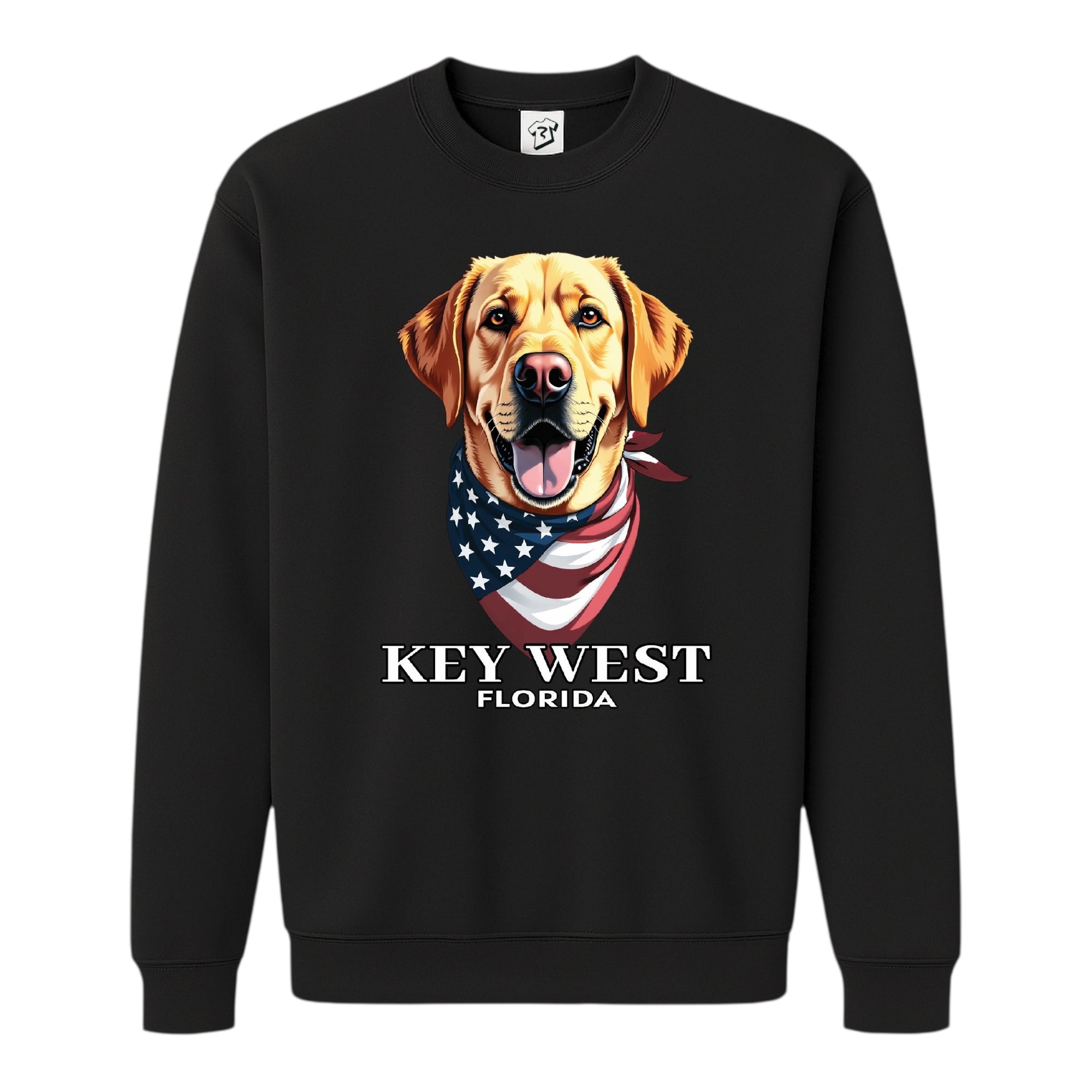 Tees Club crewneck sweatshirt Golden Retriever KW - Sweatshirt Black Size S front view
