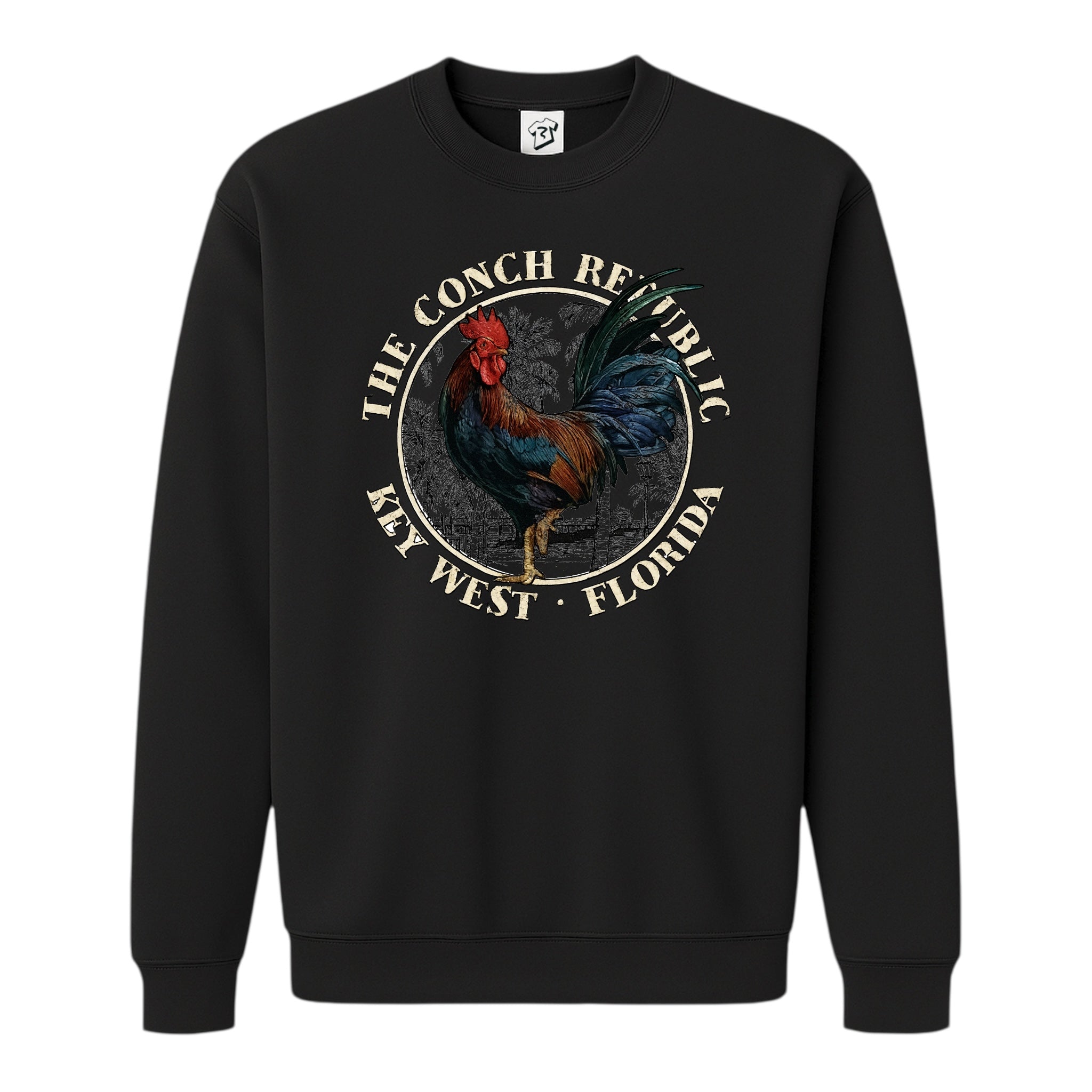 Tees Club crewneck sweatshirt Rooster Conch Rep KW - Sweatshirt Black Size S back view