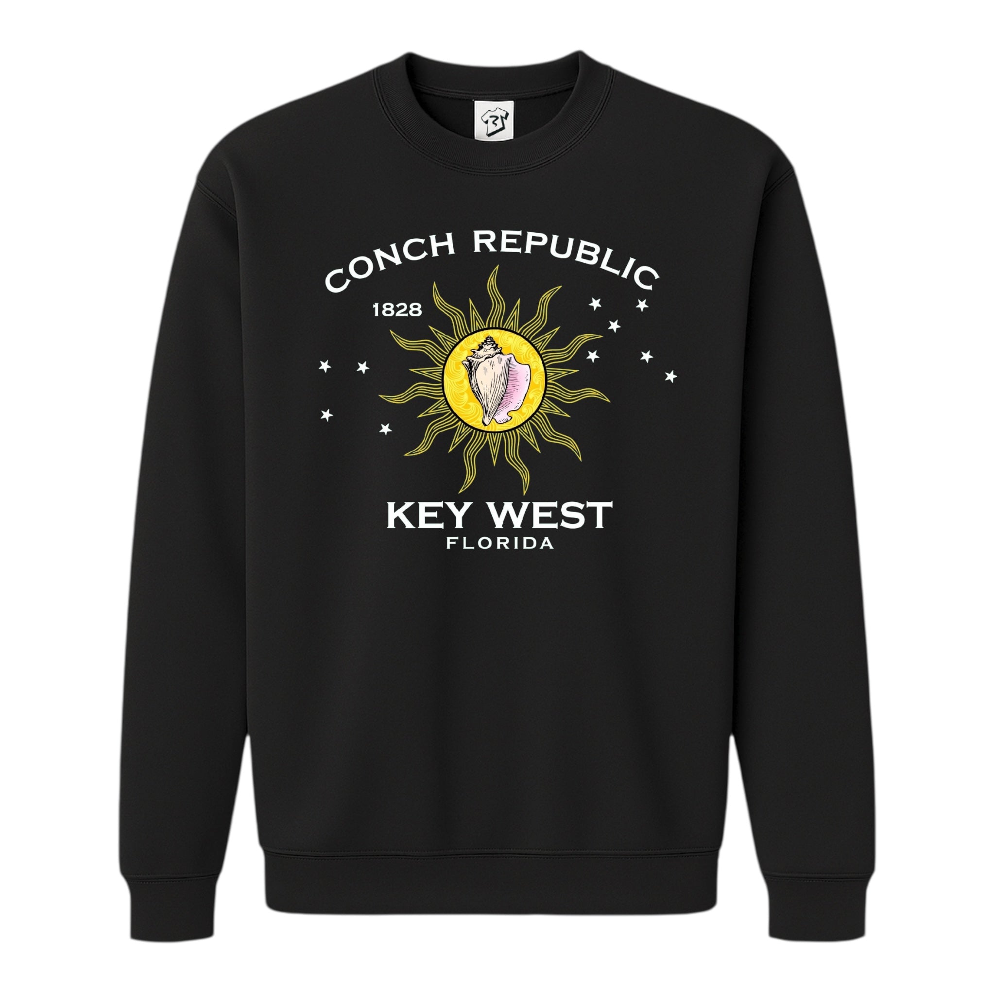 Tees Club crewneck sweatshirt Conch Republic KW - Sweatshirt Black Size S front view