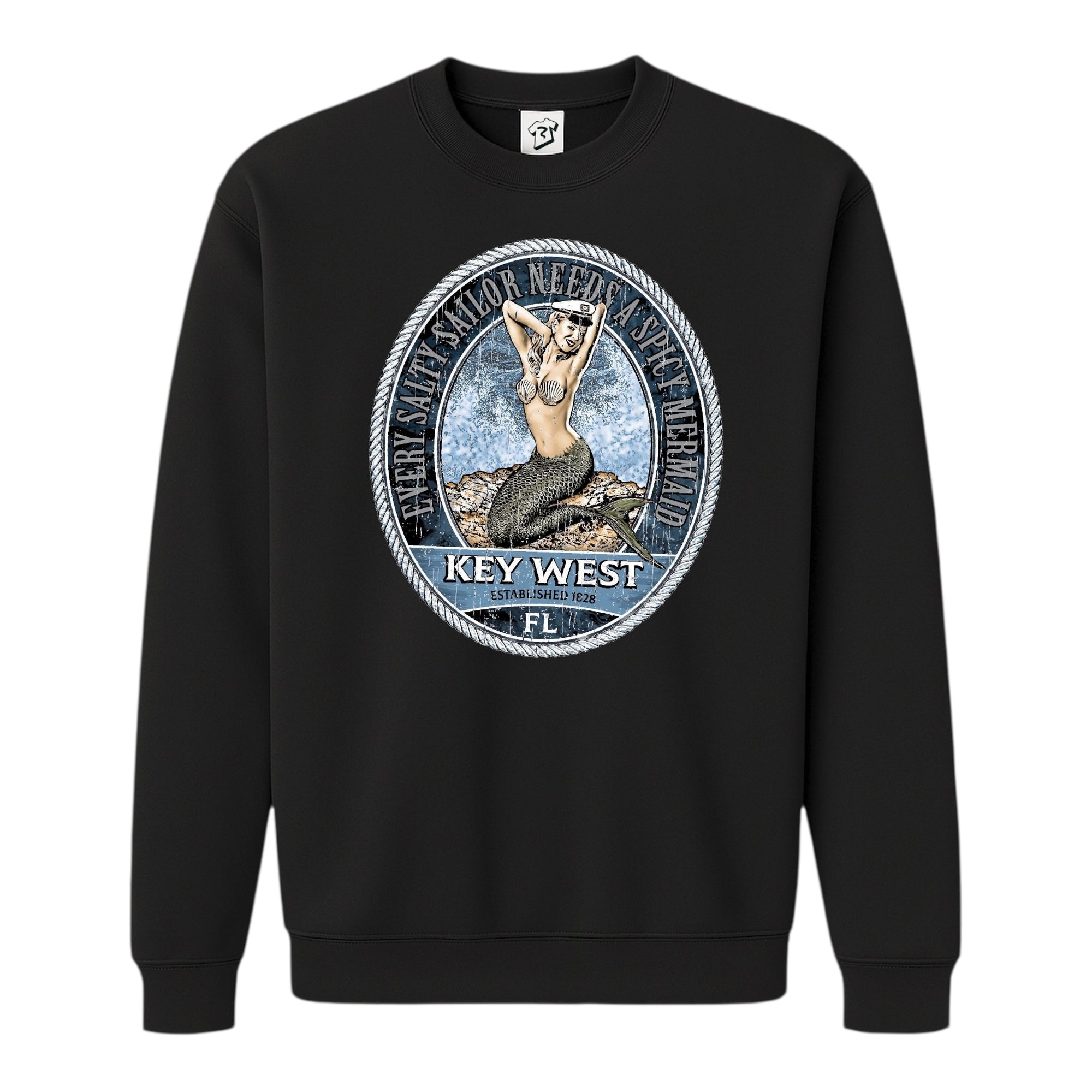 Tees Club crewneck sweatshirt Mermaid KW - Sweatshirt Black Size S back view