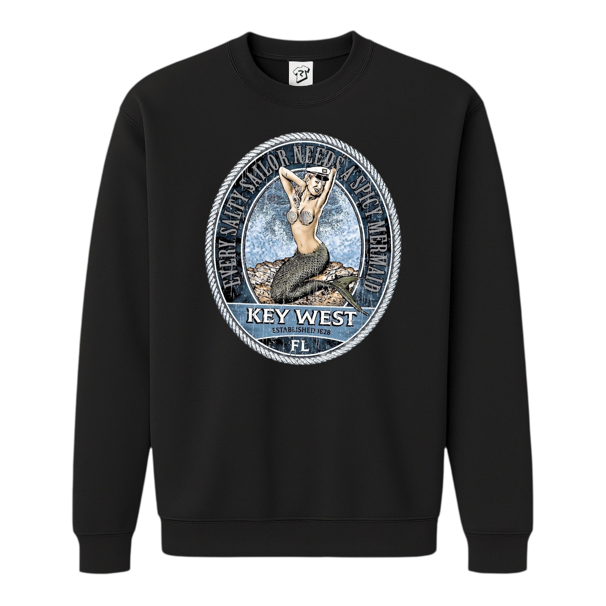 Tees Club crewneck sweatshirt Mermaid KW - Sweatshirt Black Size S back view