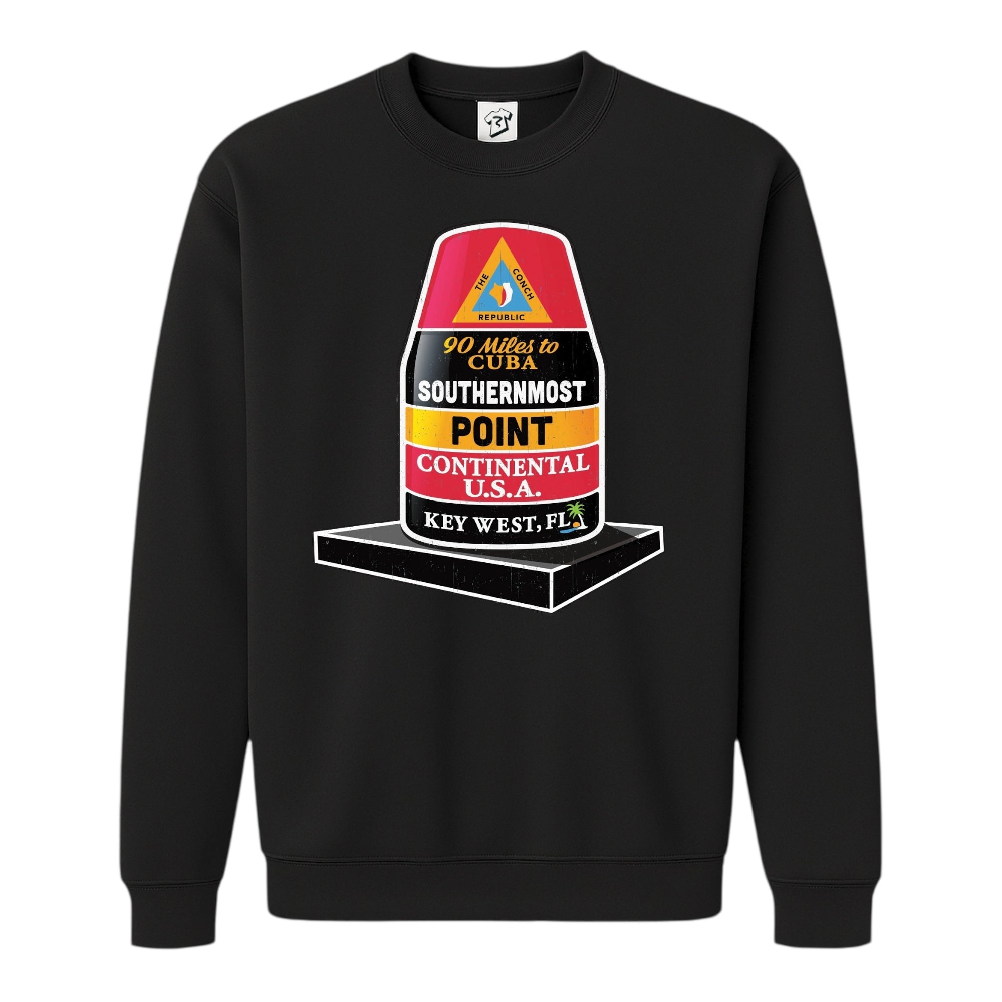 Tees Club crewneck sweatshirt Southernmost Point KW - Sweatshirt Black Size S back view