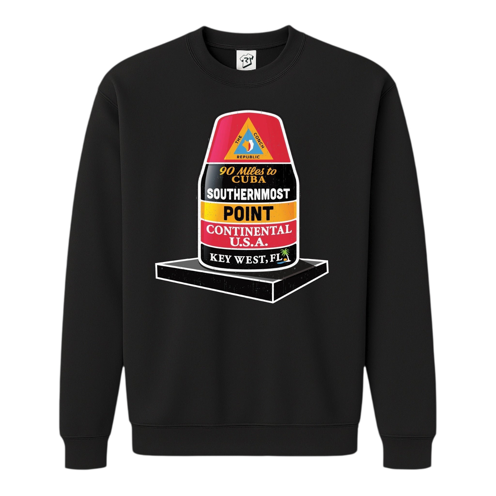 Tees Club crewneck sweatshirt Southernmost Point KW - Sweatshirt Black Size S back view