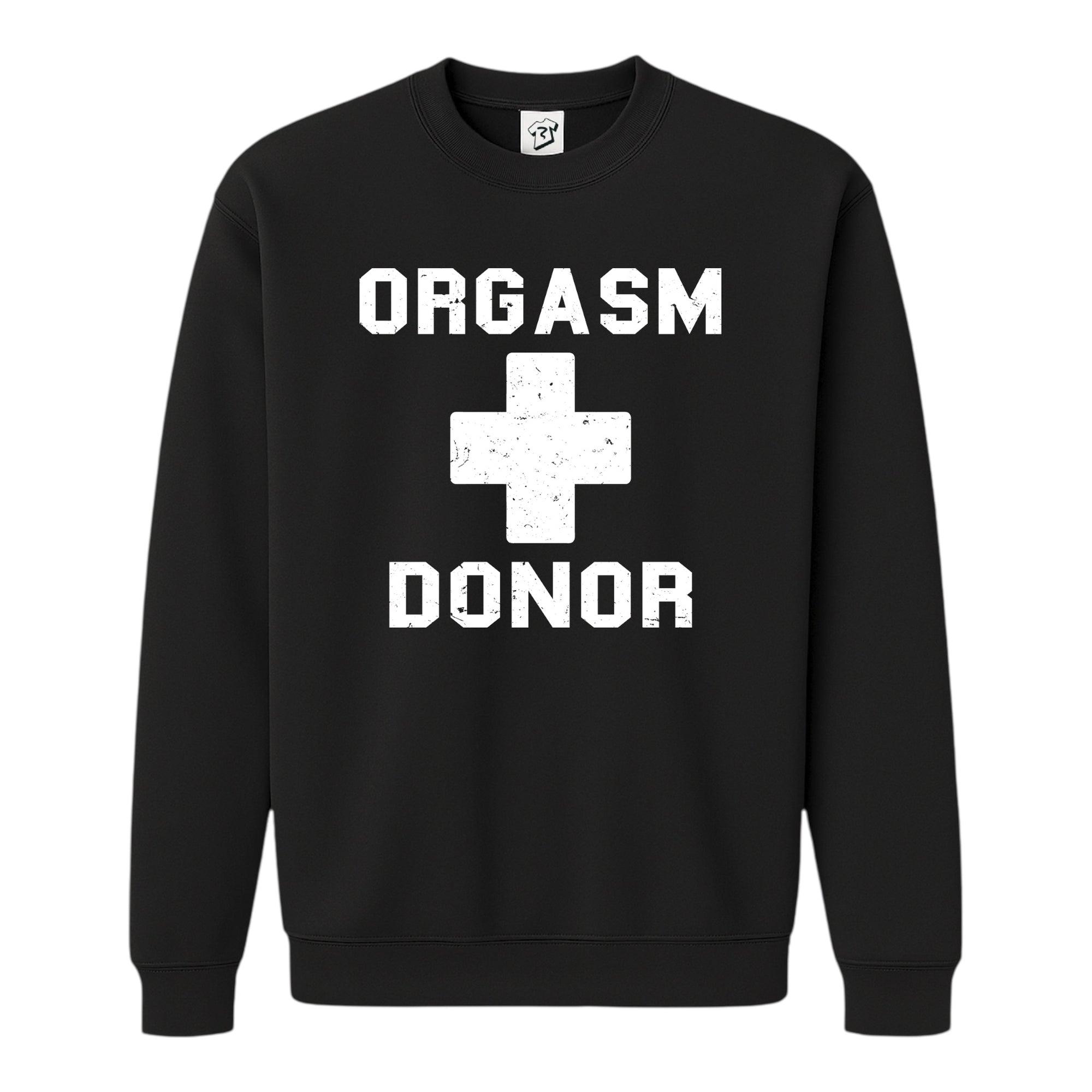 Tees Club crewneck sweatshirt Orgasm Donor - Sweatshirt Black Size S back view