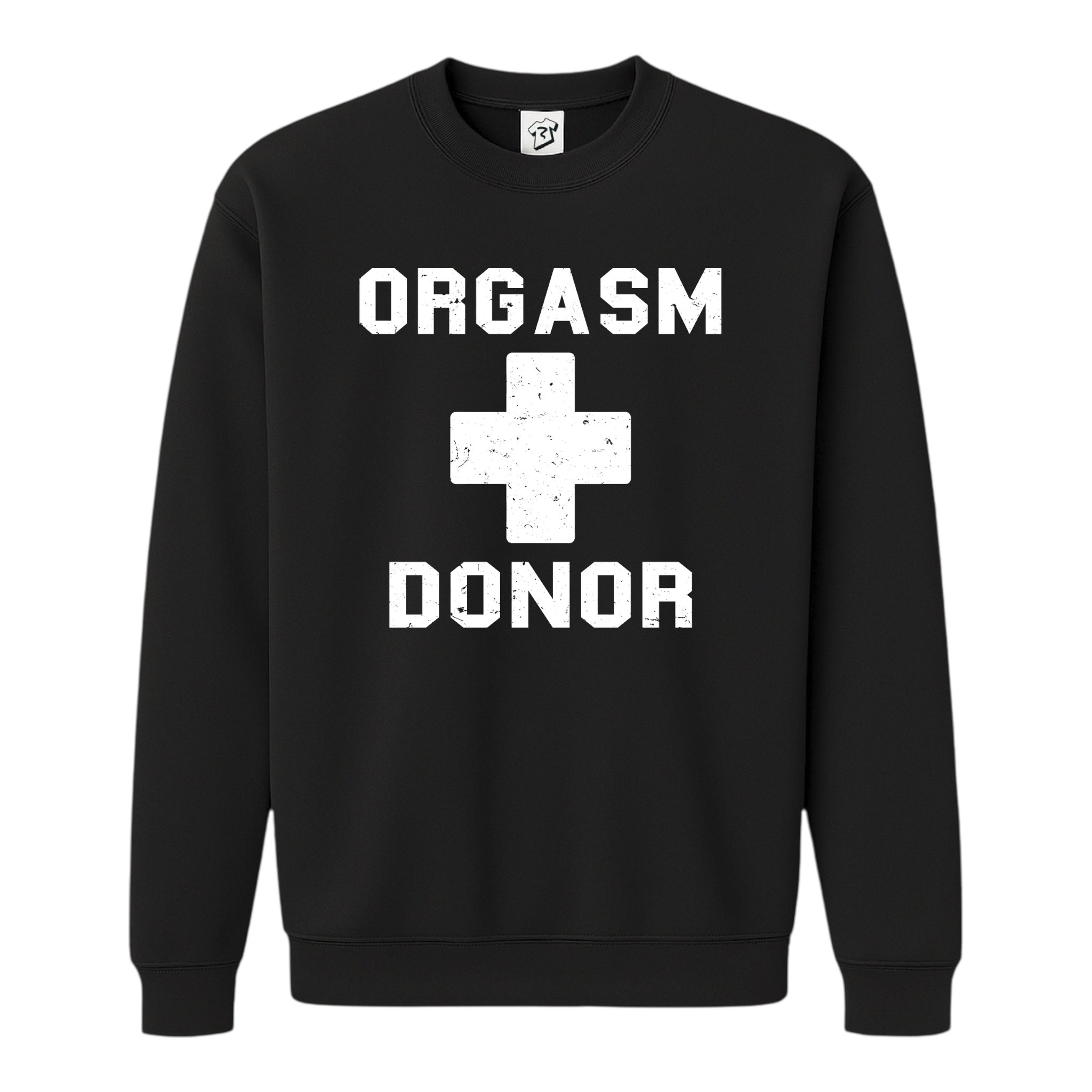 Tees Club crewneck sweatshirt Orgasm Donor - Sweatshirt Black Size S back view