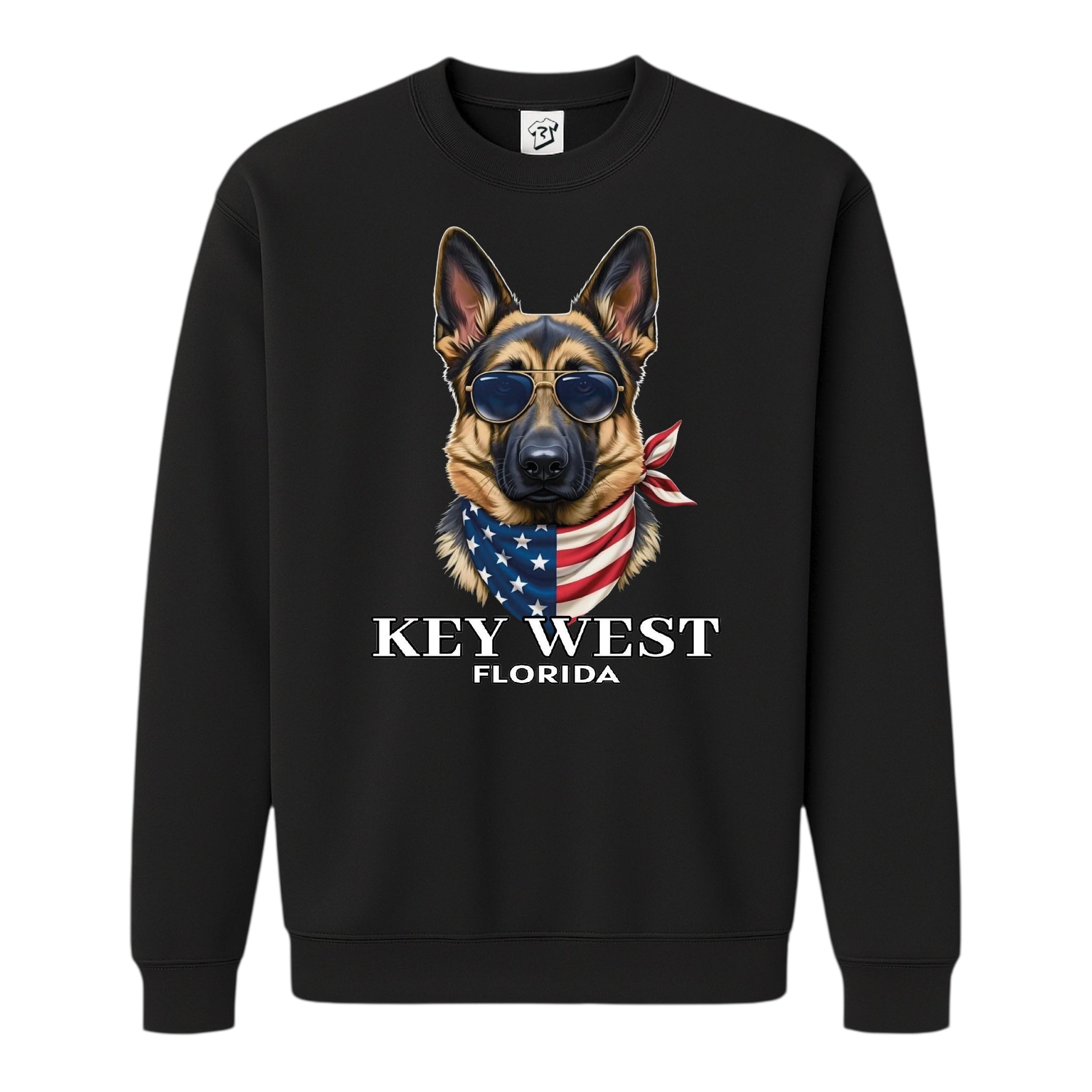 Tees Club crewneck sweatshirt German Shepherd KW - Sweatshirt Black Size S back view