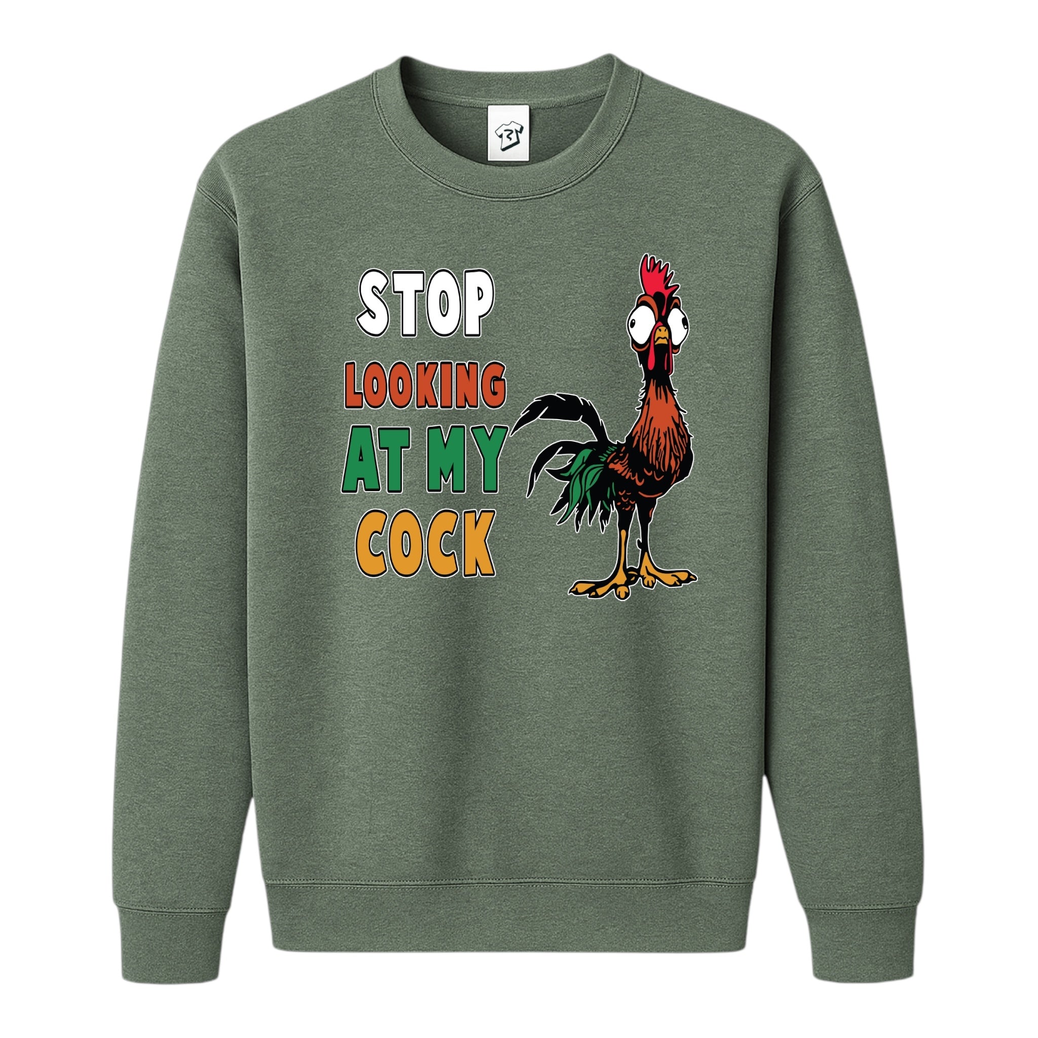 Tees Club crewneck sweatshirt Stop Looking At My Cock - Sweatshirt Black Size S back view