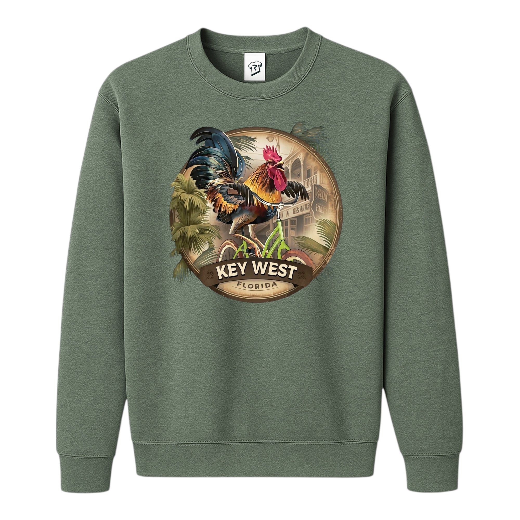 Tees Club crewneck sweatshirt Bike Rooster KW - Sweatshirt Black Size S back view