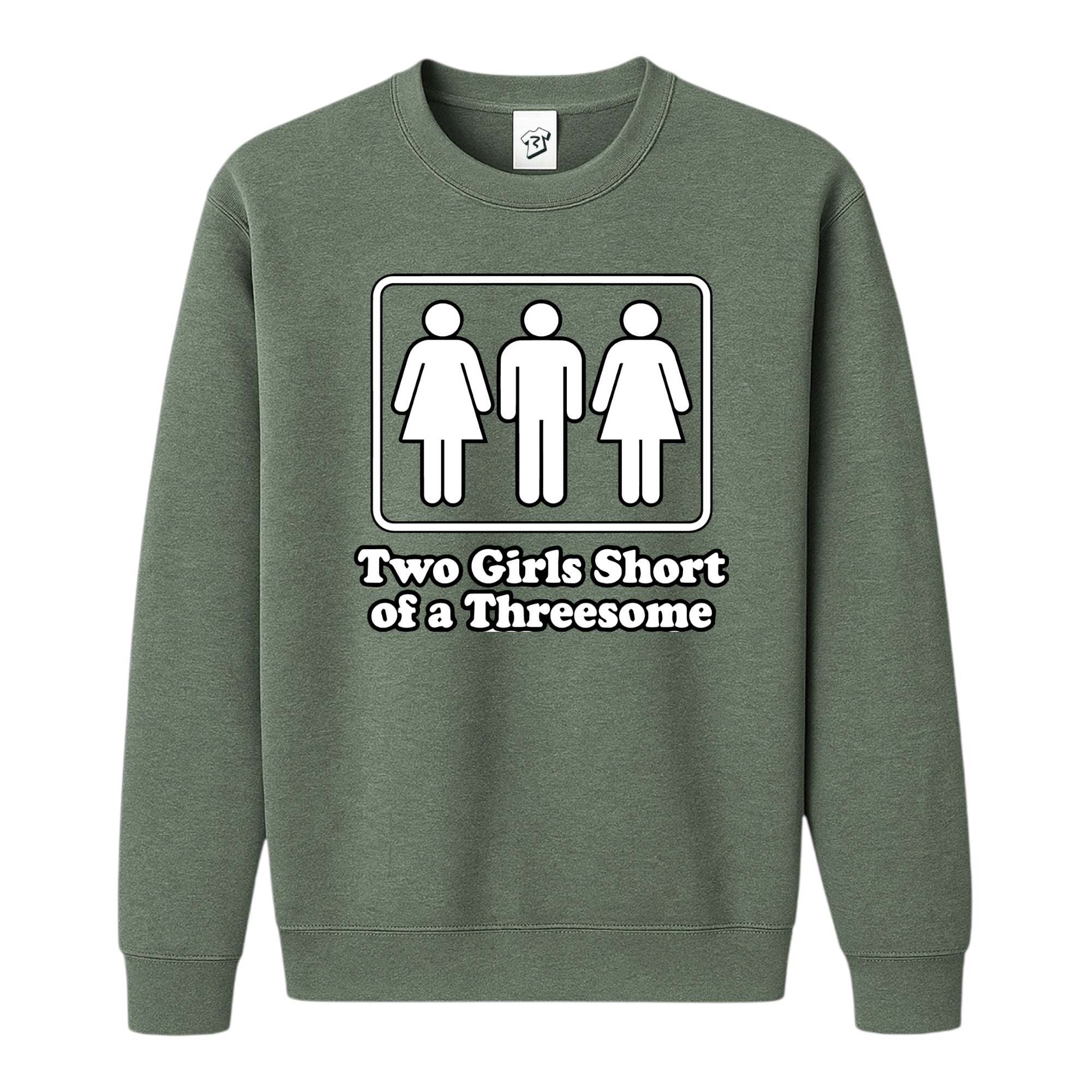 Tees Club crewneck sweatshirt Two Girls Short of a Threesome - Sweatshirt Black Size S front view