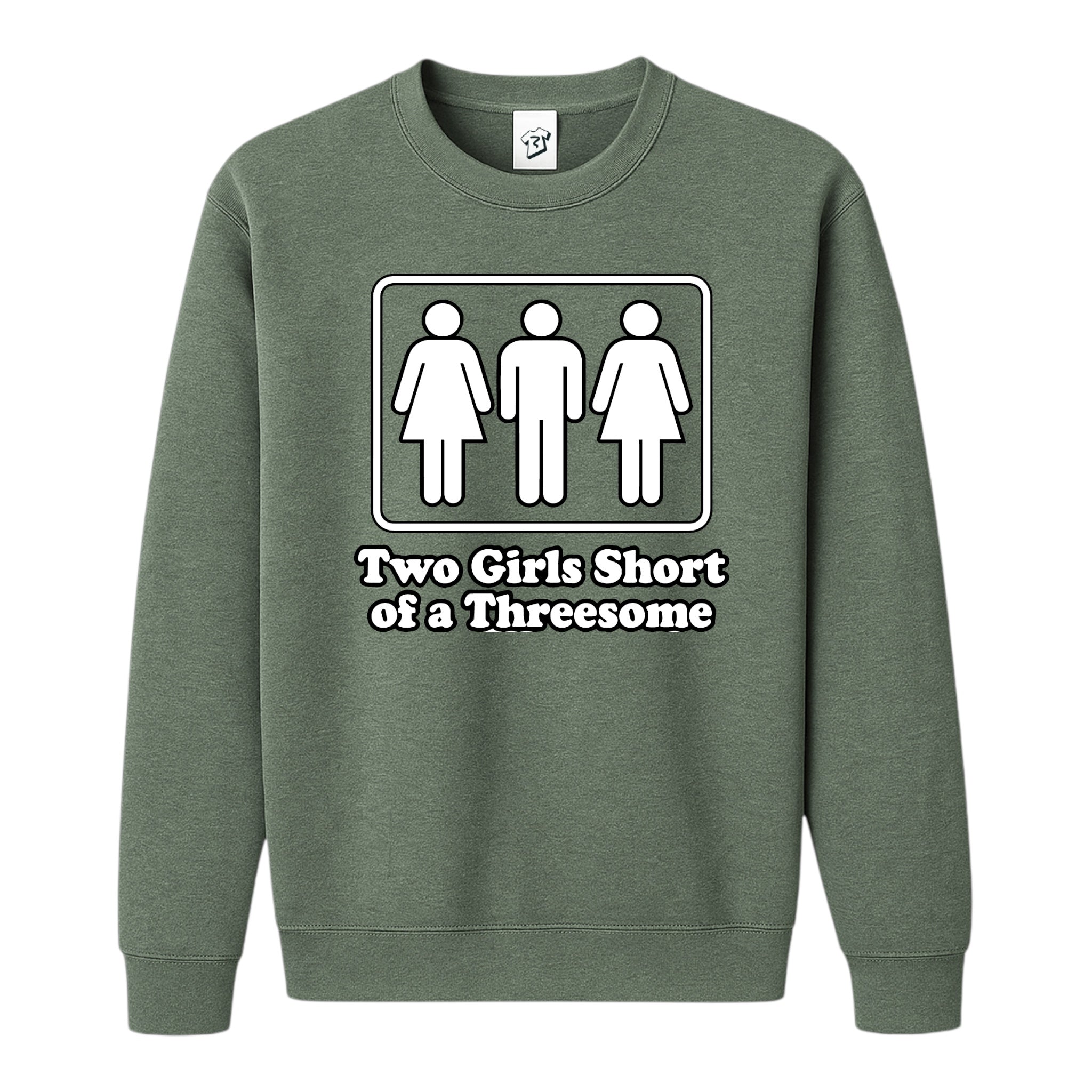 Tees Club crewneck sweatshirt Two Girls Short of a Threesome - Sweatshirt Black Size S front view