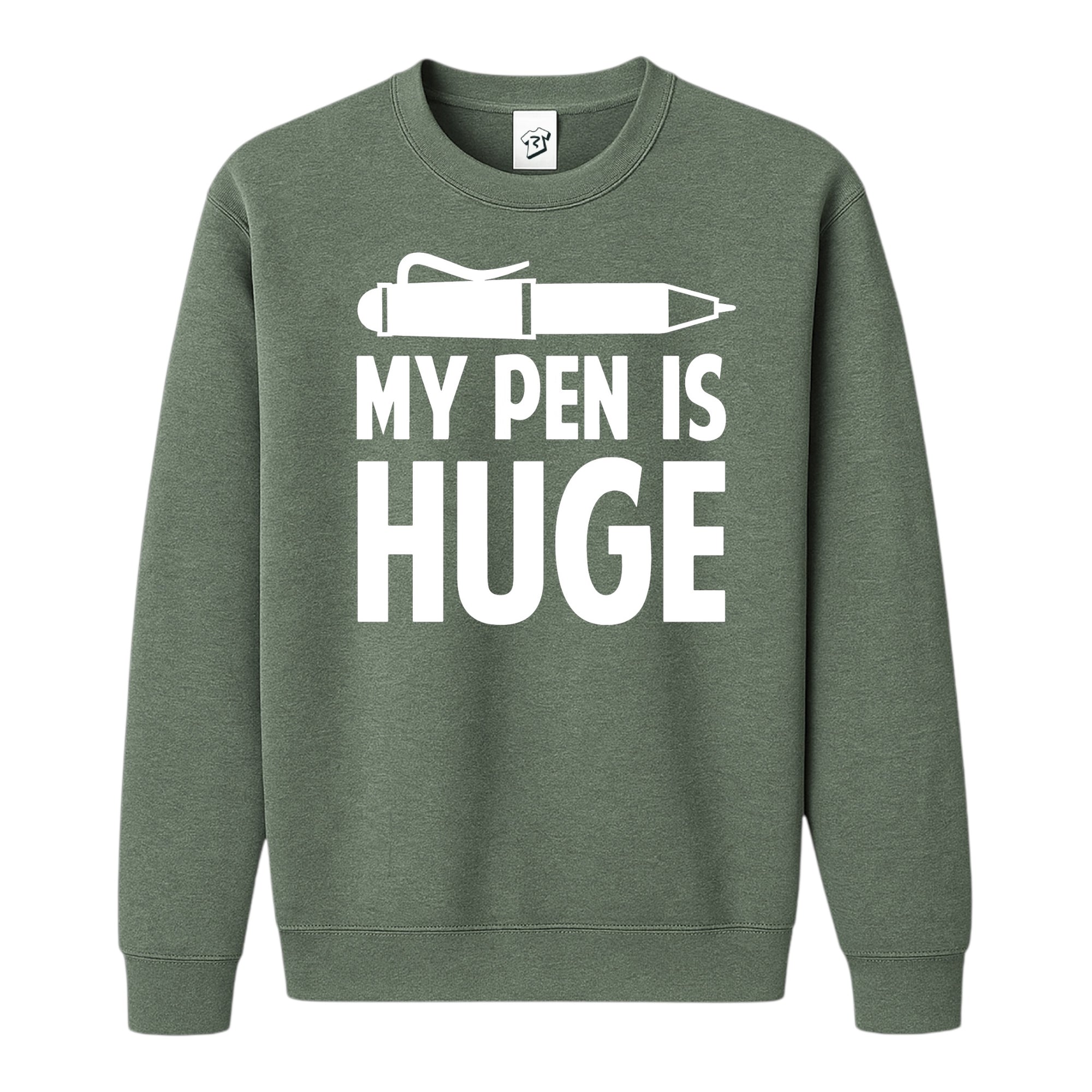 Tees Club crewneck sweatshirt My Pen Is Huge - Sweatshirt Black Size S back view