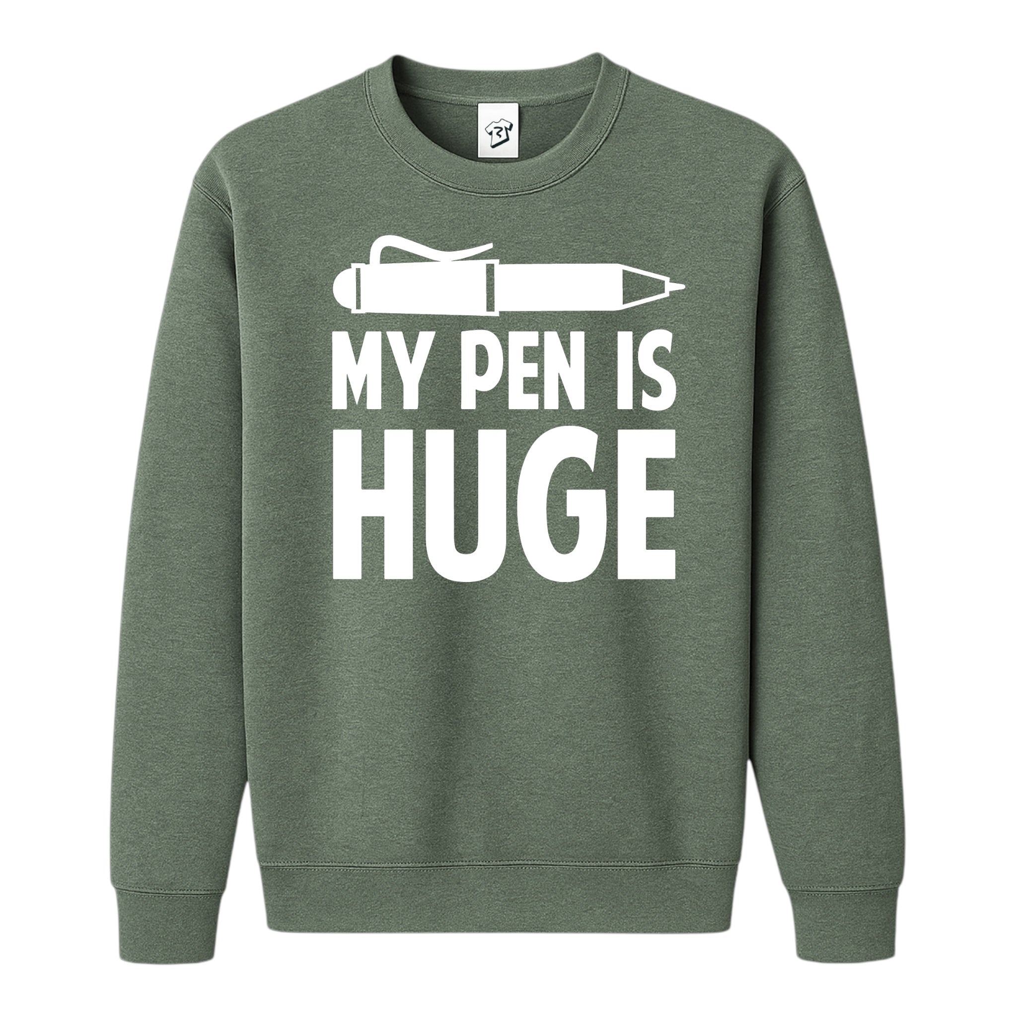 Tees Club crewneck sweatshirt My Pen Is Huge - Sweatshirt Black Size S back view