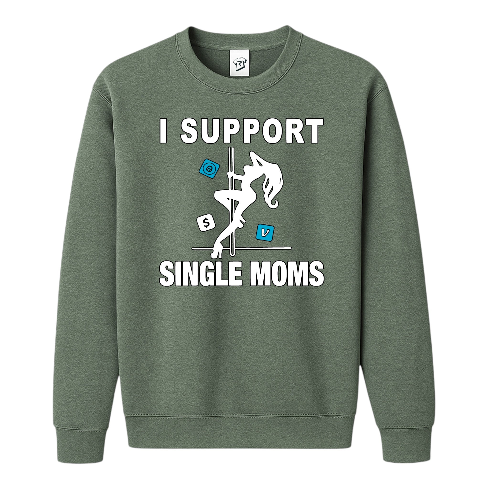 Tees Club crewneck sweatshirt I Support Single Moms - Sweatshirt Black Size M detail