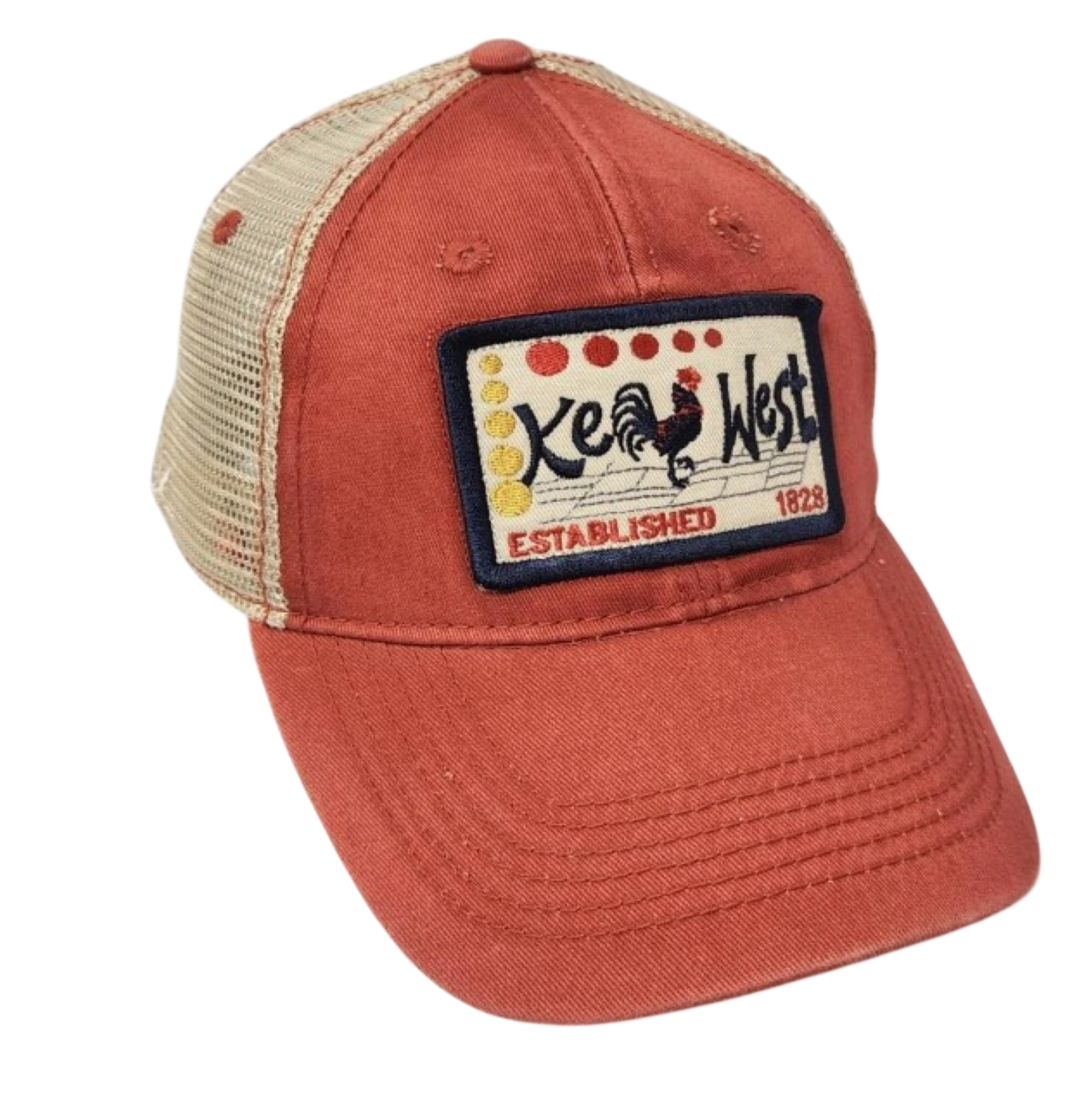 Tees Club baseball cap Key West Rooster Orange - Baseball Cap KW detail