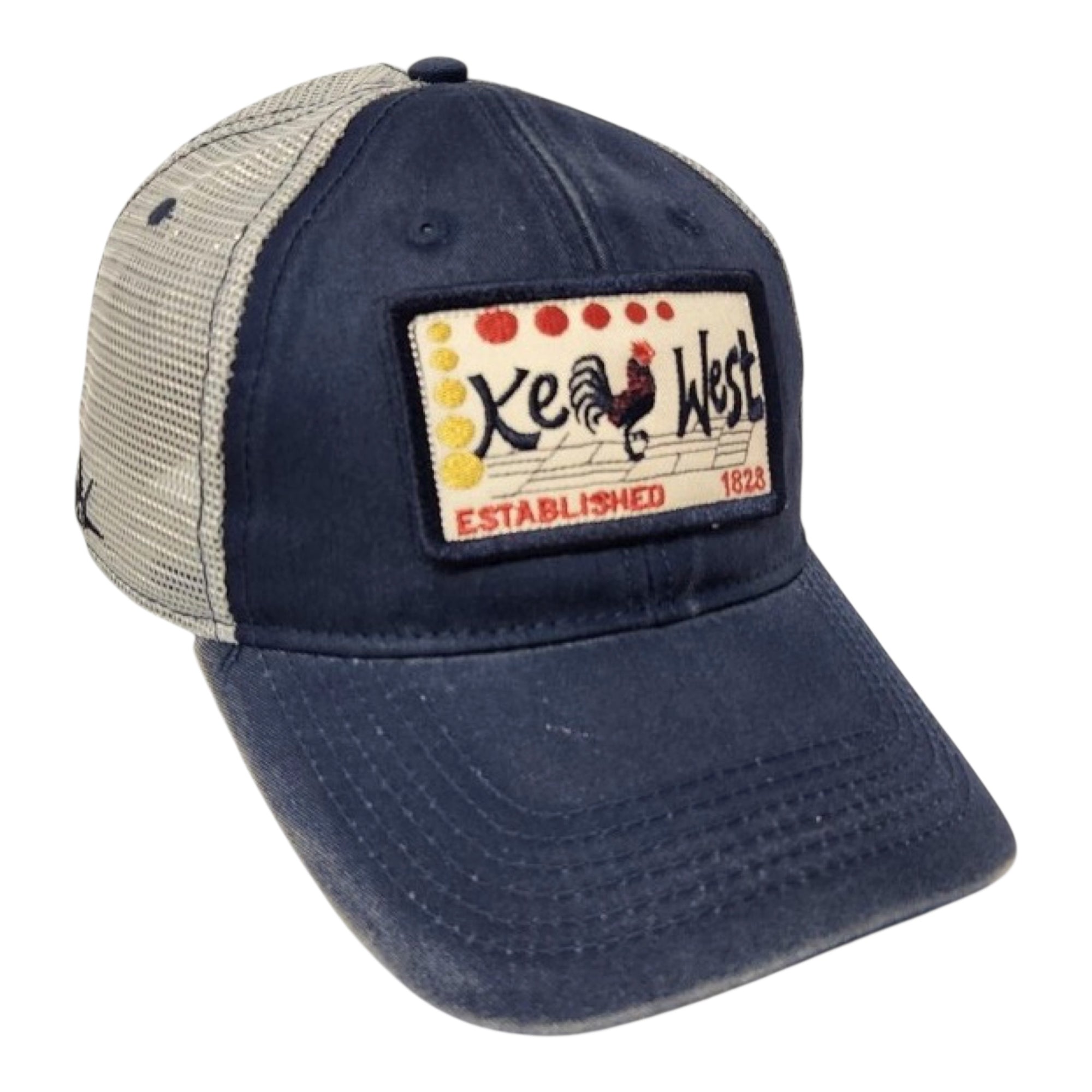 Tees Club baseball cap Key West Rooster Navy - Baseball Cap KW front view