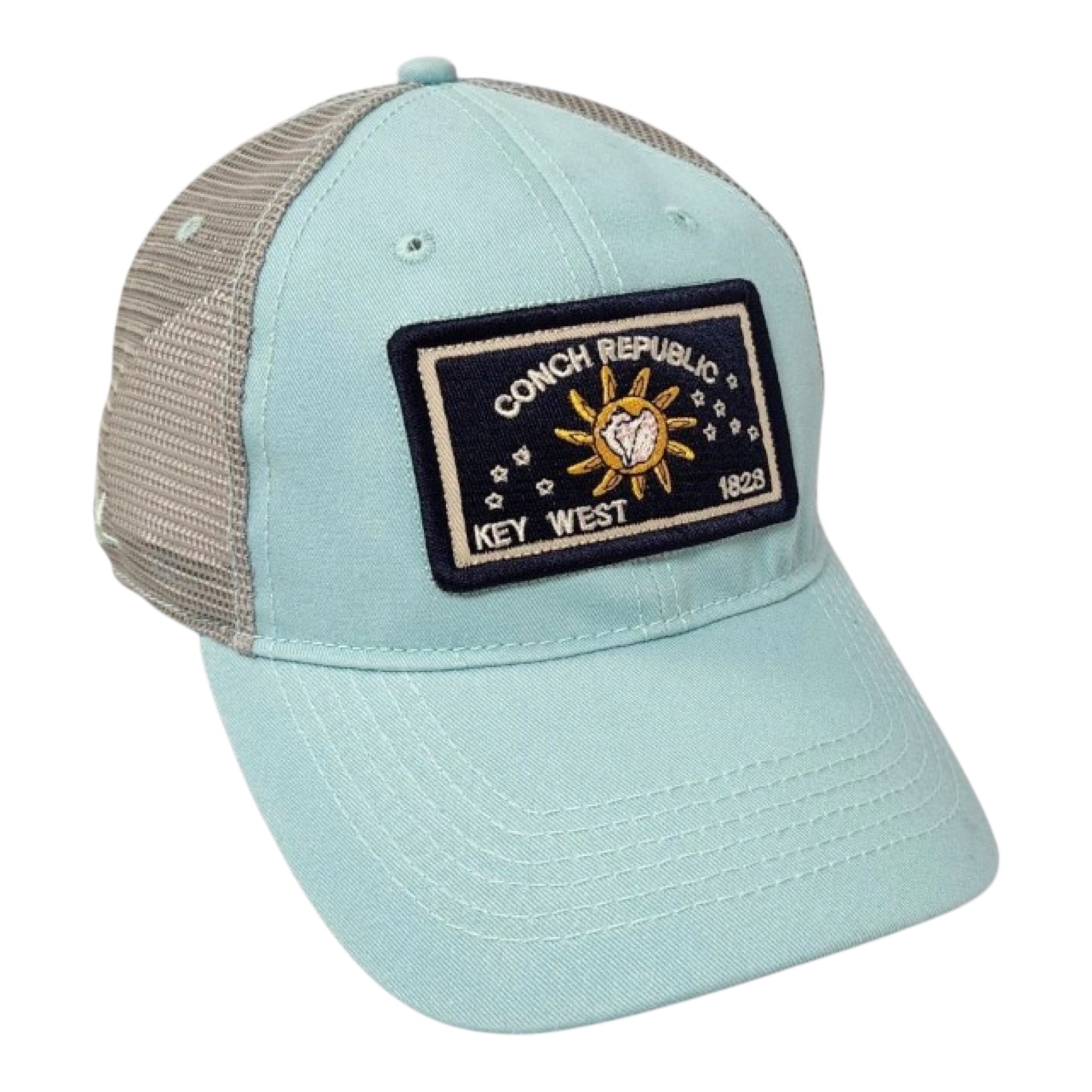 Tees Club baseball cap Key West Conch Republic Light Blue - Baseball Cap KW front view