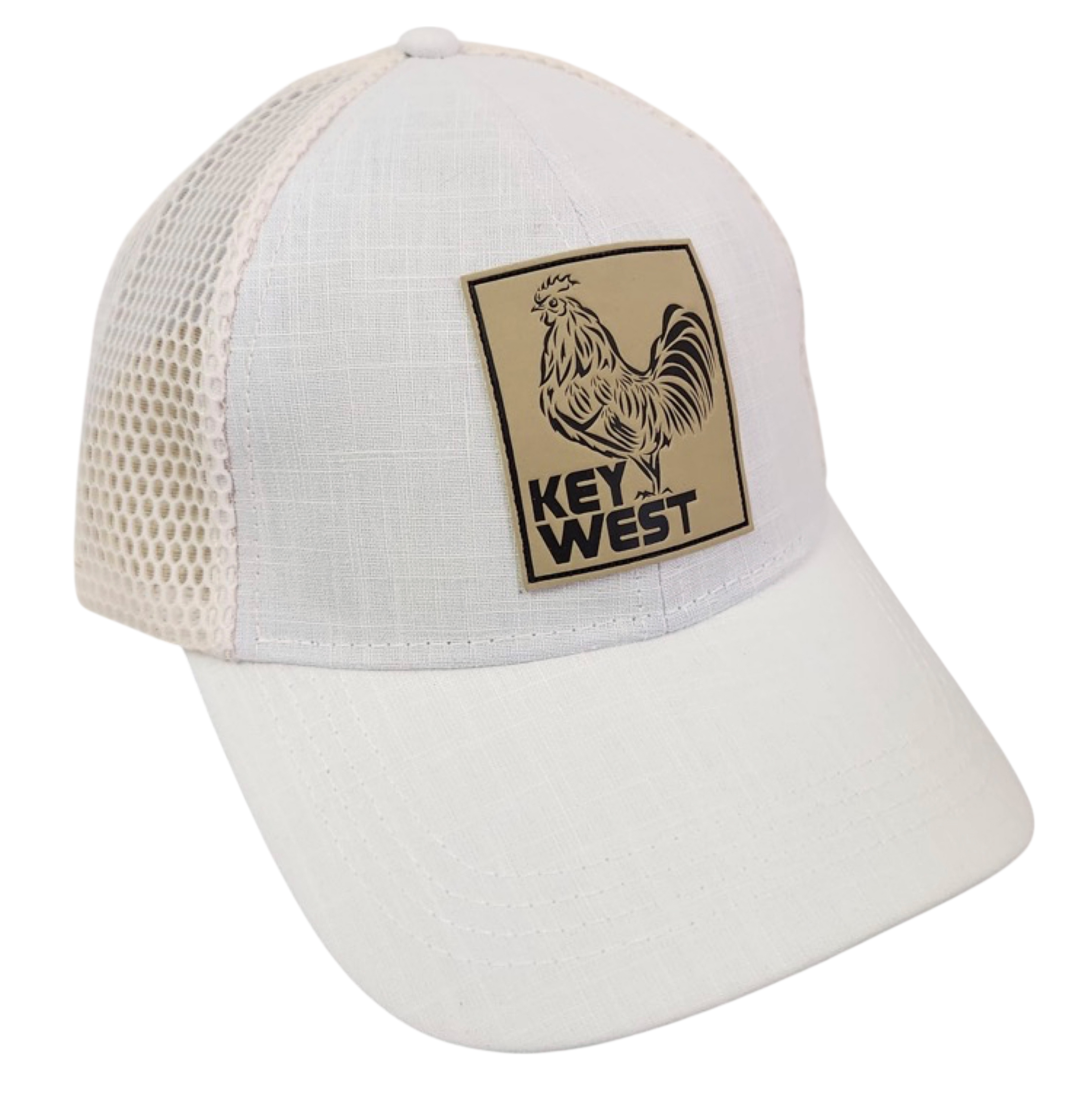 Tees Club baseball cap Key West Rooster Trucker White - Baseball Cap KW detail