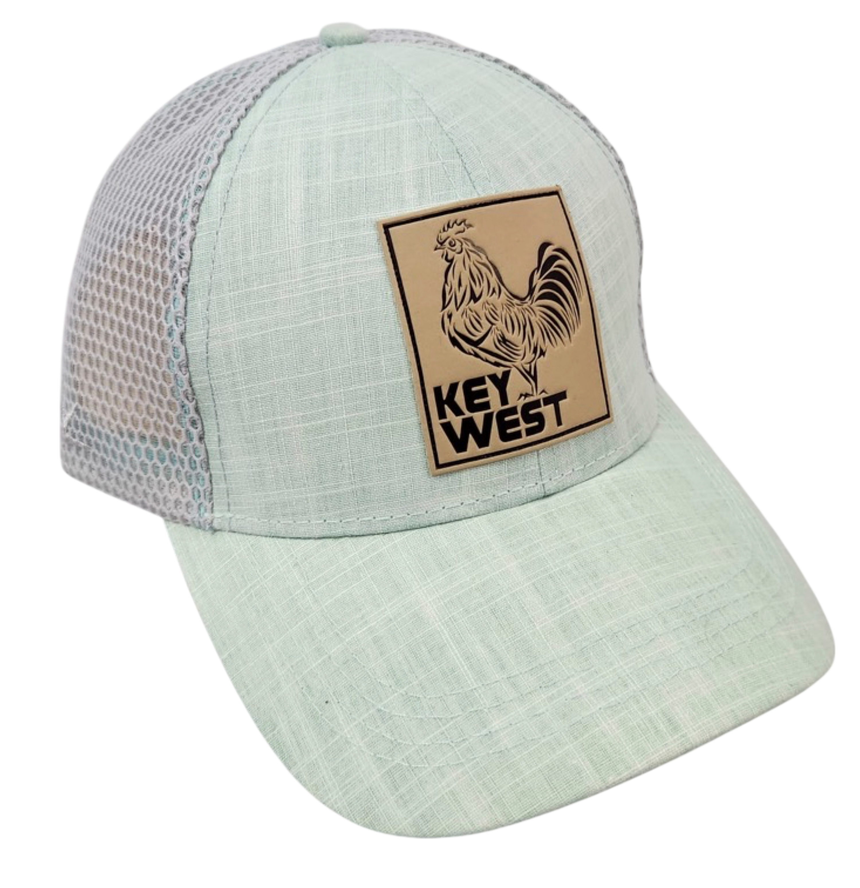 Tees Club baseball cap Key West Rooster Trucker Light Blue - Baseball Cap KW detail
