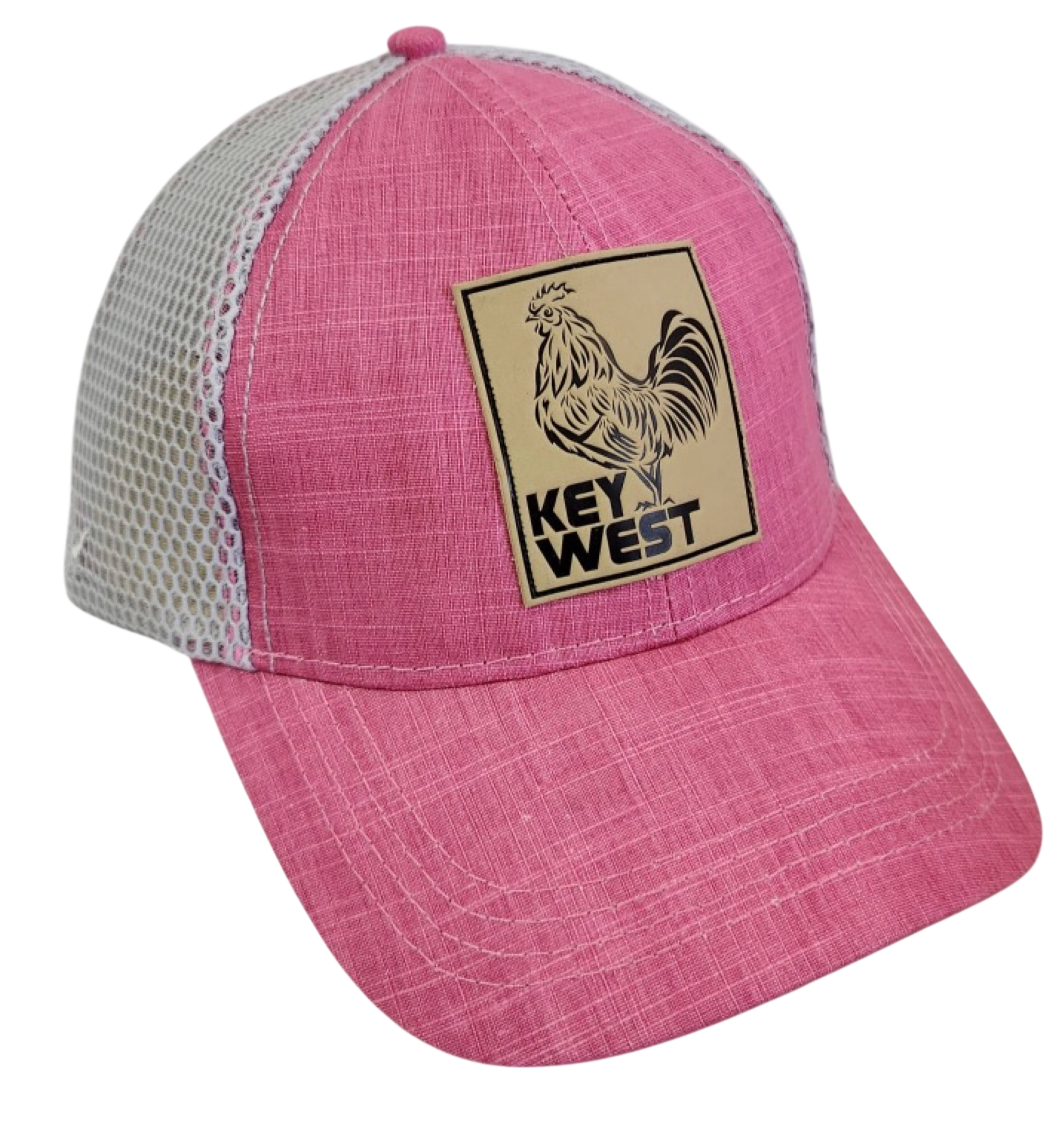 Tees Club baseball cap Key West Rooster Trucker Pink - Baseball Cap KW detail
