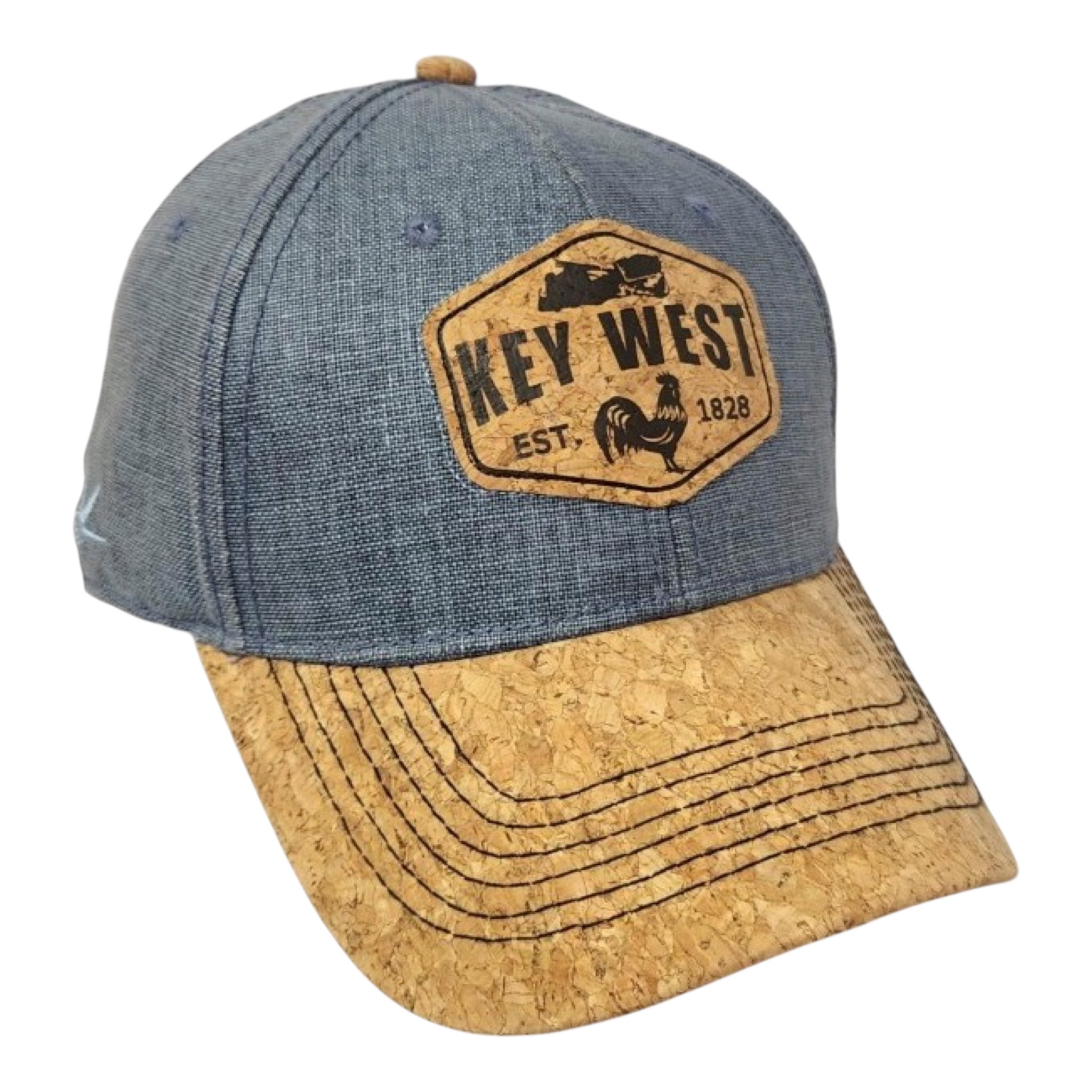 Tees Club baseball cap Key West Cork Blue - Baseball Cap KW front view