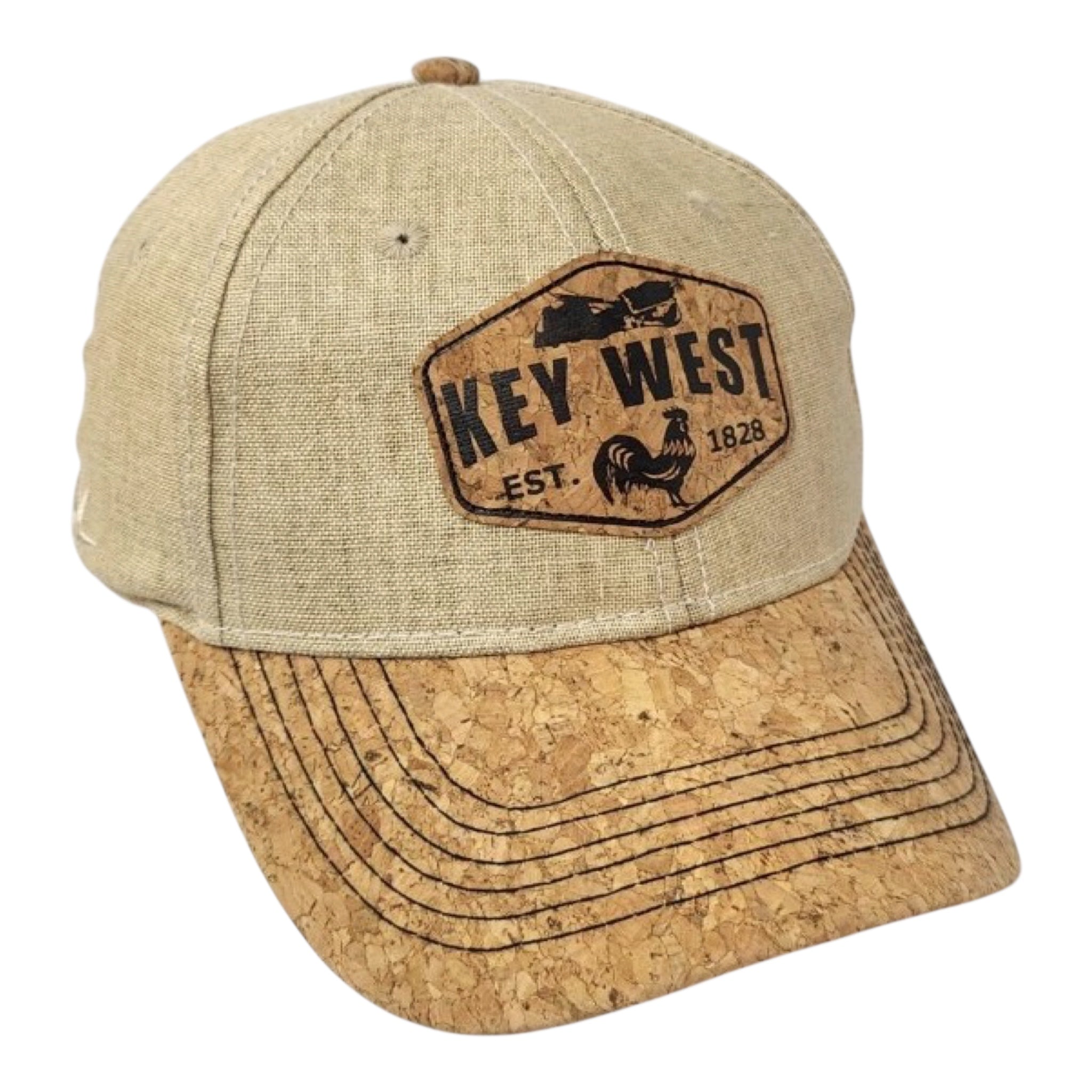 Tees Club baseball cap Key West Cork Khaki - Baseball Cap KW front view