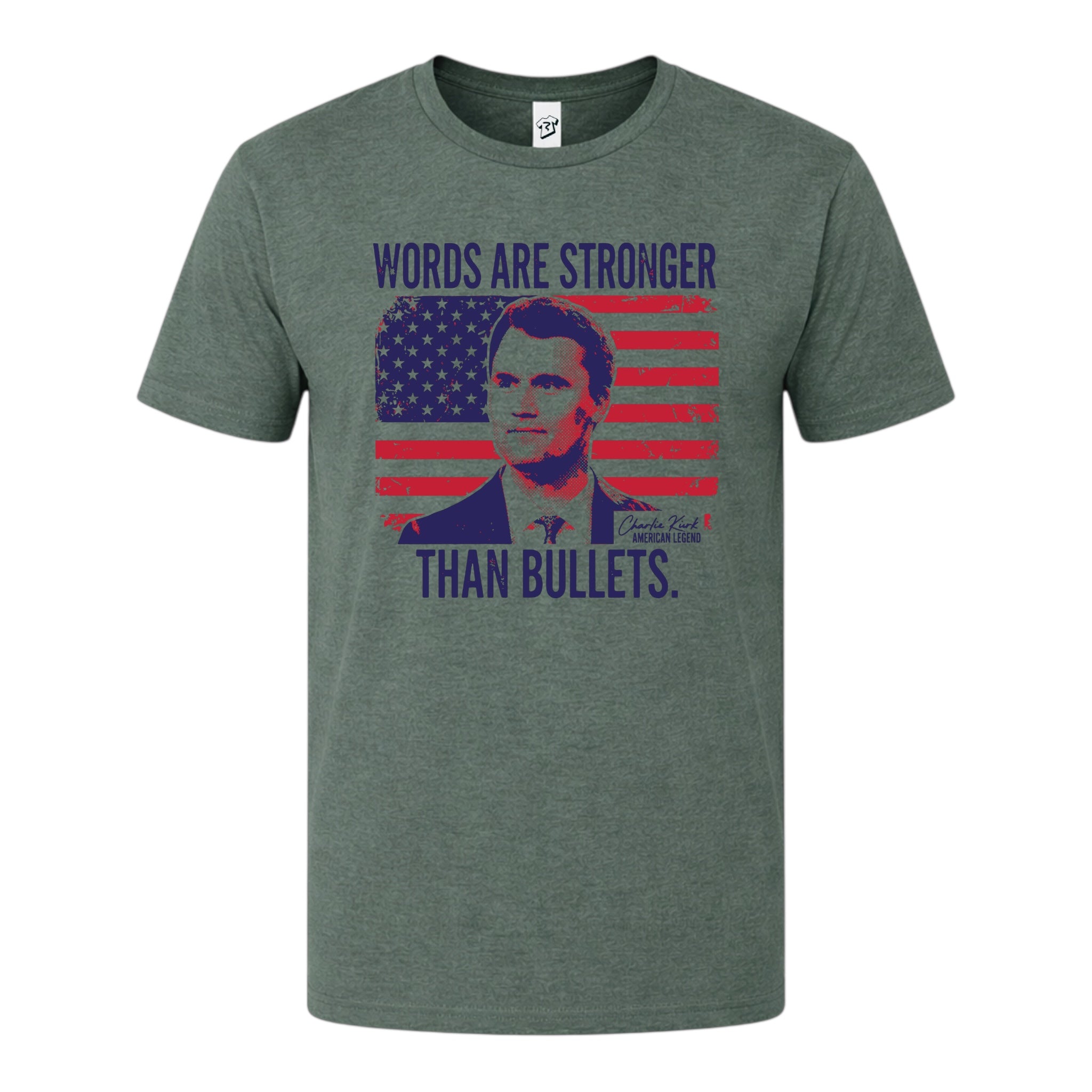 Tees Club graphic tee Words Are Stronger Than Bullets Charlie Kirk - Premium Tee Size L detail