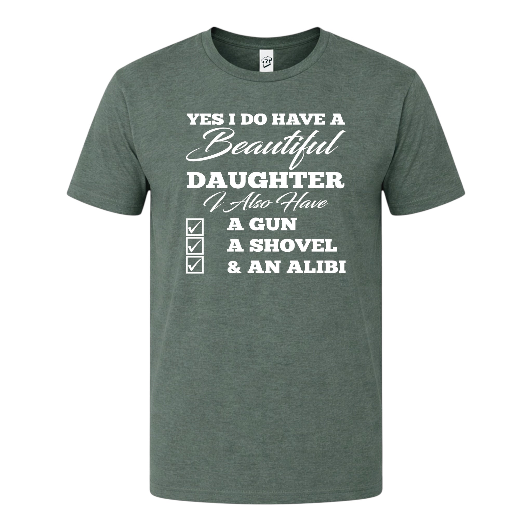 Tees Club graphic tee I Have a Beautiful Daughter - Premium Tee Black Size L detail