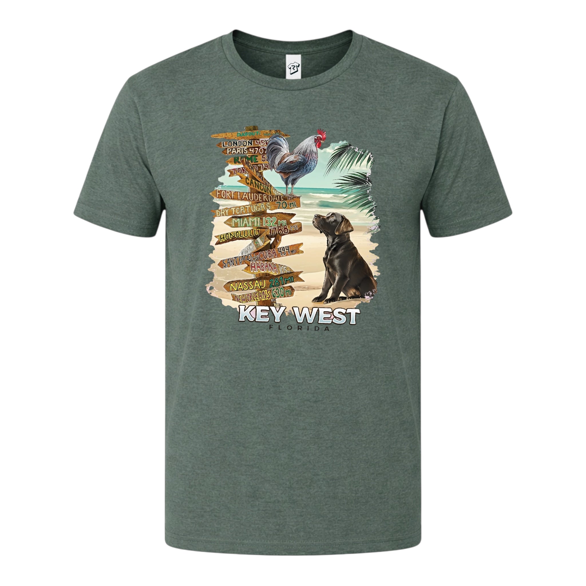 Tees Club graphic tee Dog and Rooster KW - Premium Tee Black Size XL detail