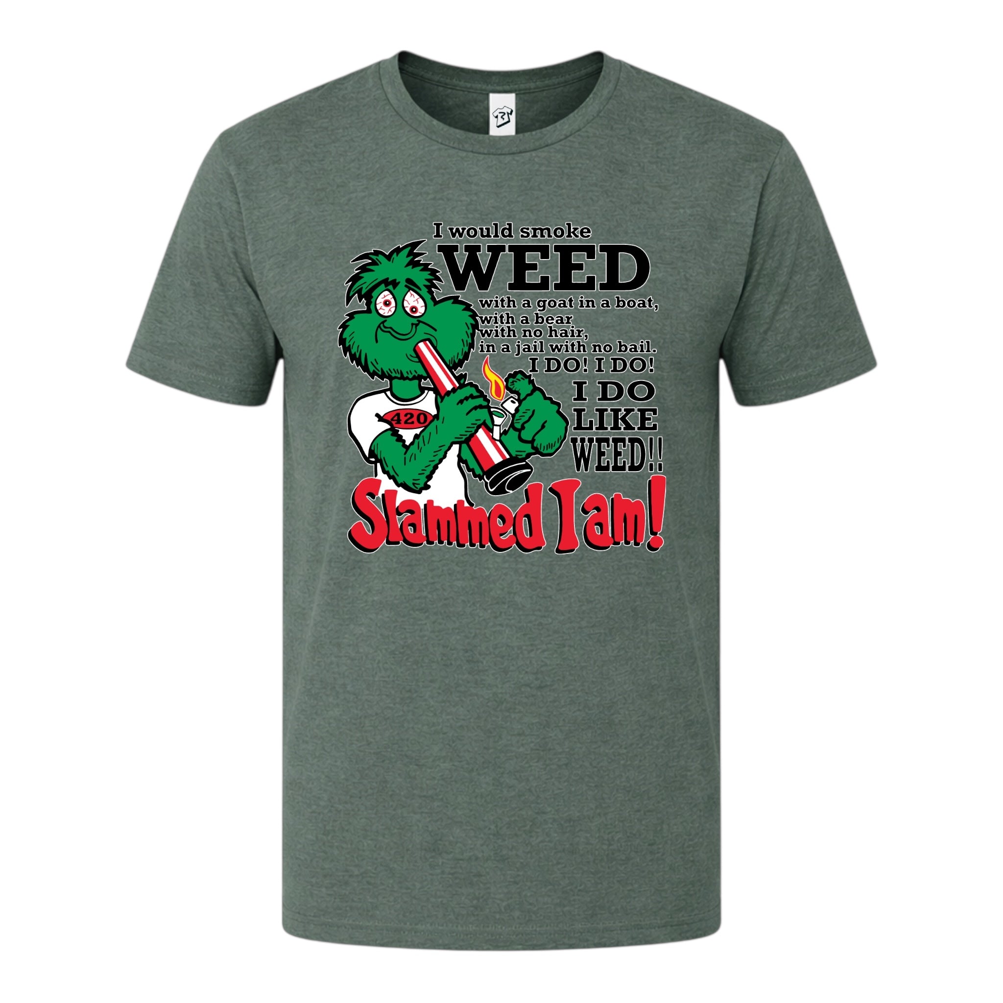 Tees Club graphic tee Slammed I Am Weed - Premium Tee Black Size L detail