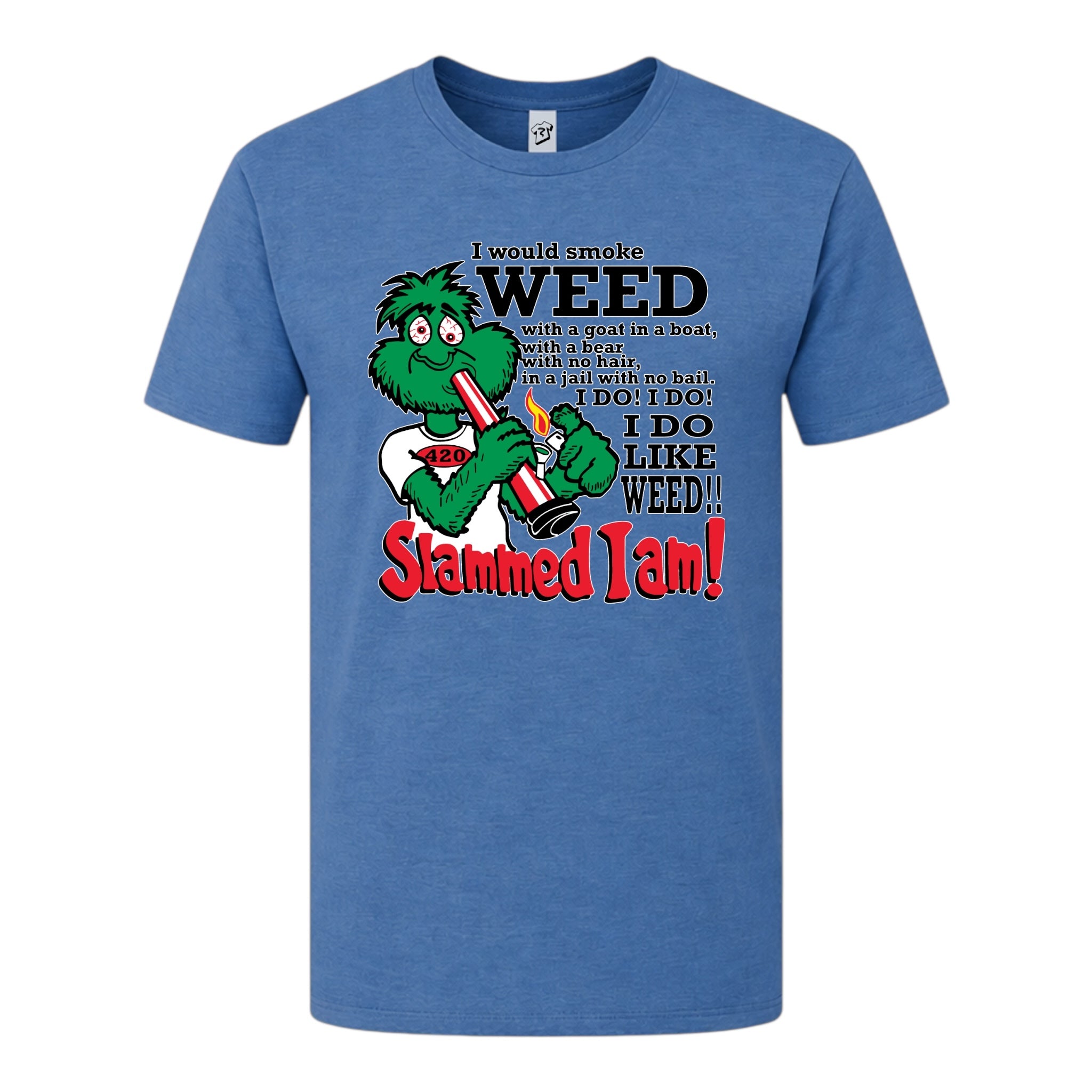Tees Club graphic tee Slammed I Am Weed - Premium Tee Black Size 2XL detail