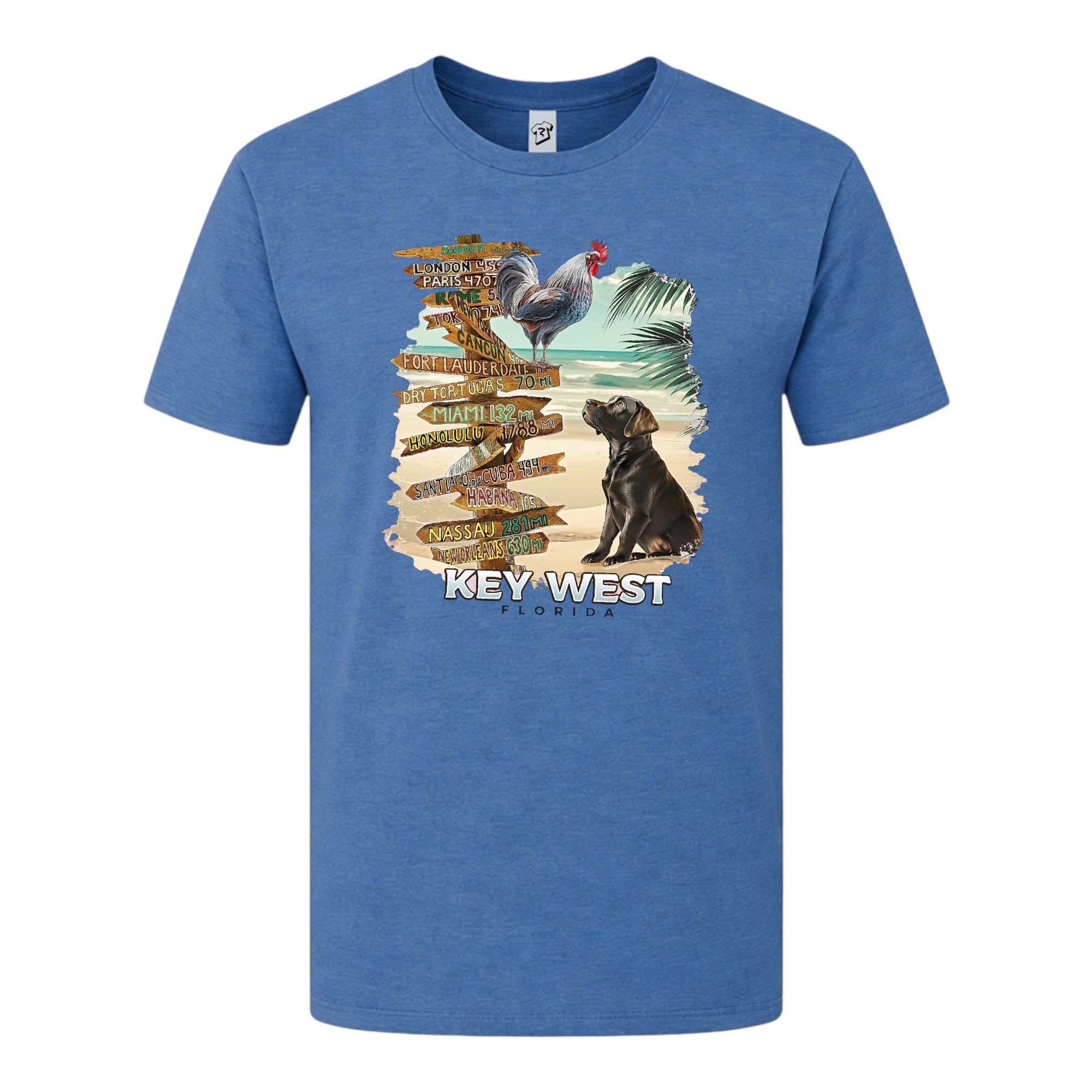 Tees Club graphic tee Dog and Rooster KW - Premium Tee Black Size S front view