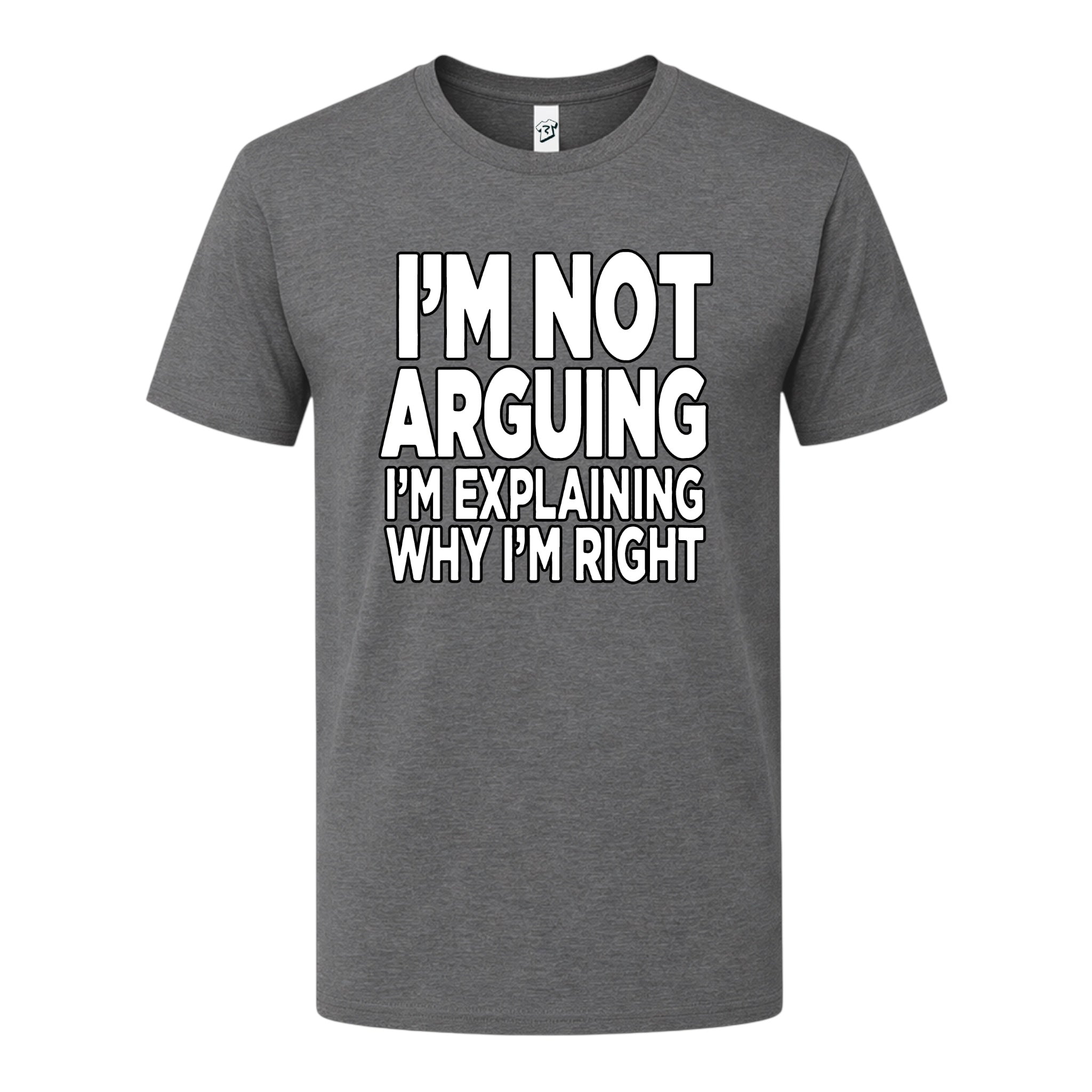 Tees Club graphic tee I'm Not Arguing I'm Explaining Why I'm Right - Premium Tee Black Size XL detail