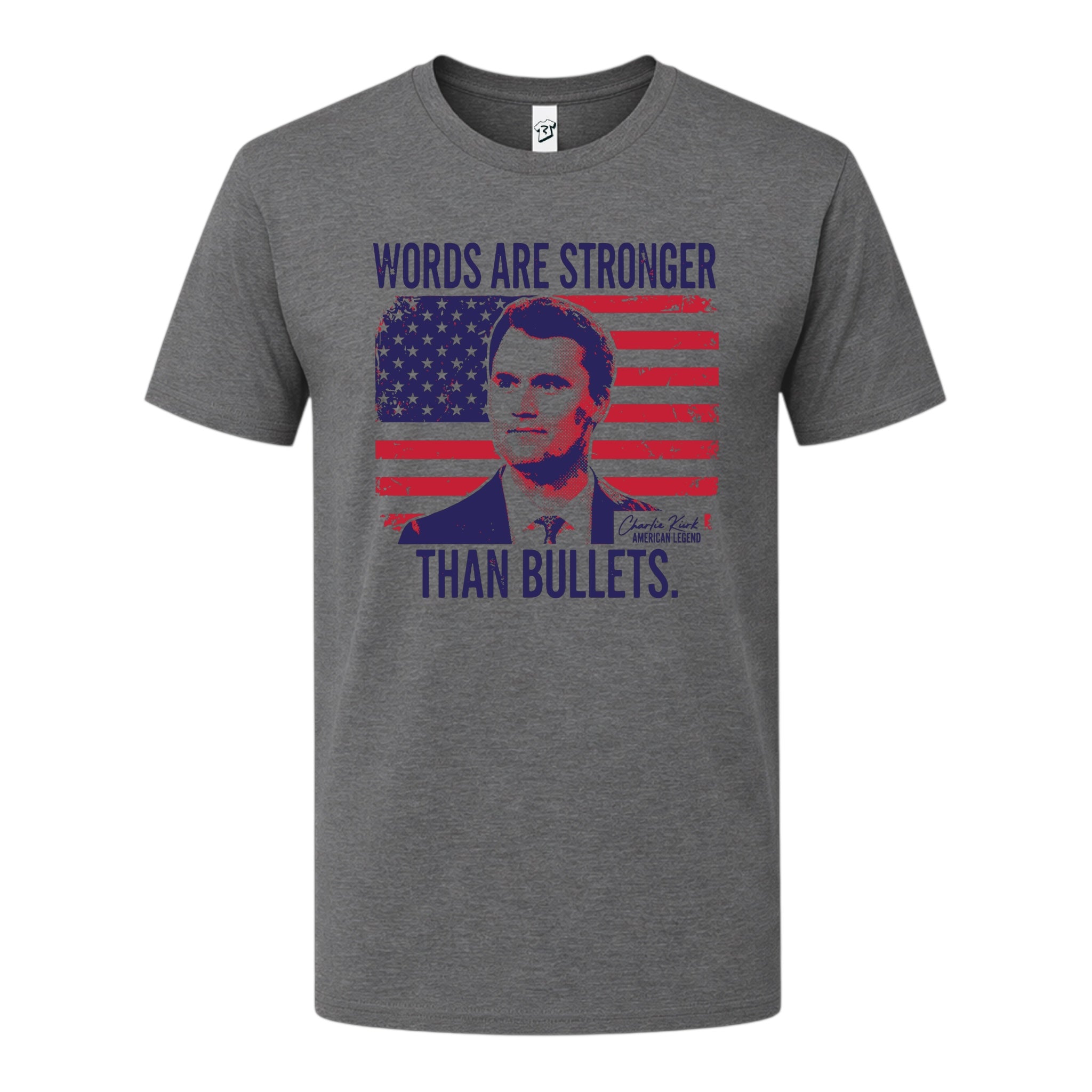 Tees Club graphic tee Words Are Stronger Than Bullets Charlie Kirk - Premium Tee Size L detail
