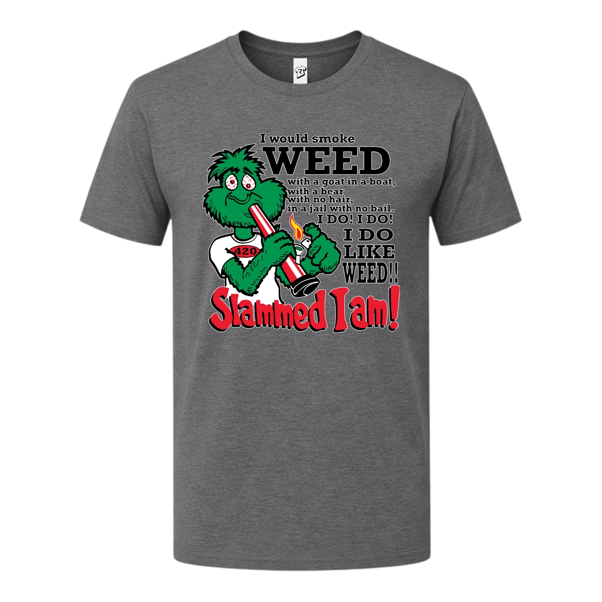 Tees Club graphic tee Slammed I Am Weed - Premium Tee Black Size M detail