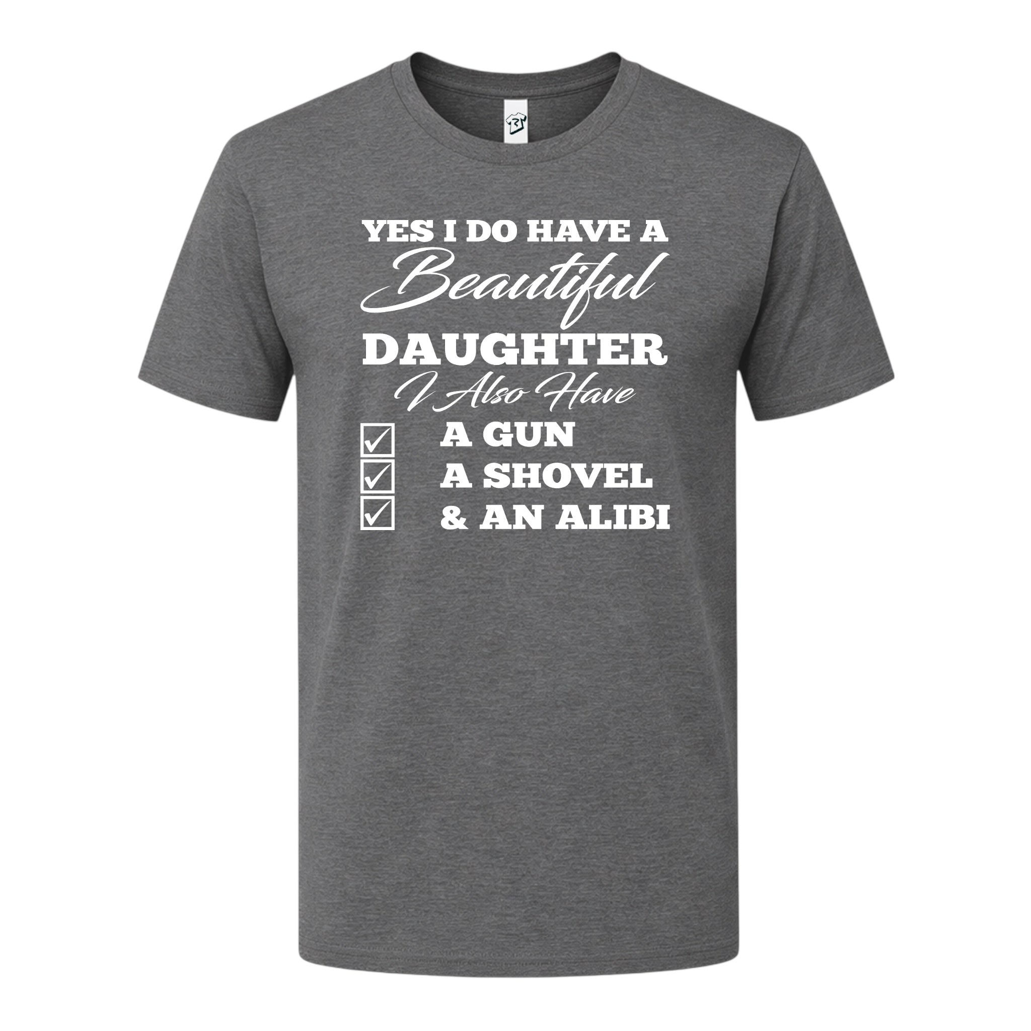 Tees Club graphic tee I Have a Beautiful Daughter - Premium Tee Black Size XL detail