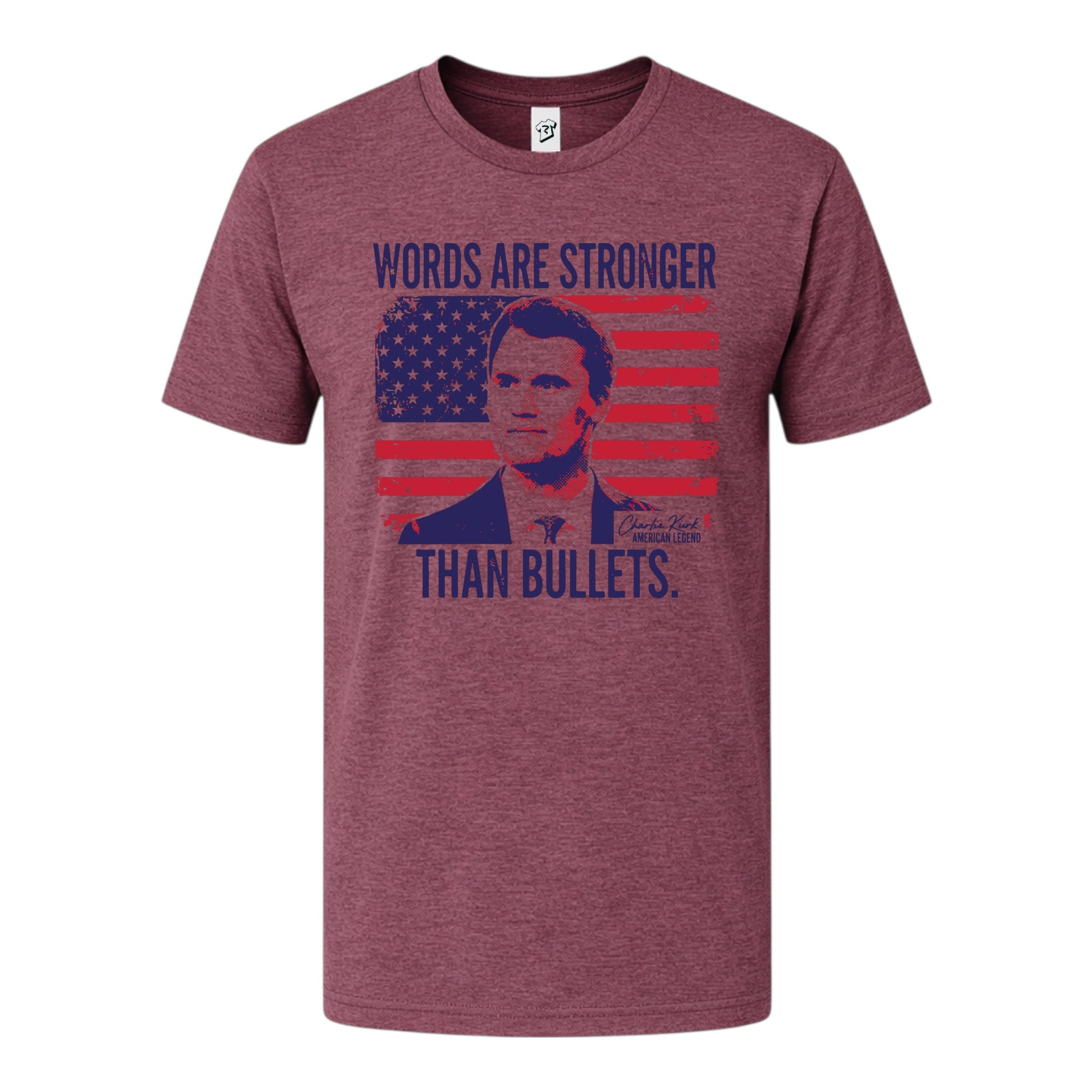 Tees Club graphic tee Words Are Stronger Than Bullets Charlie Kirk - Premium Tee Size XL detail