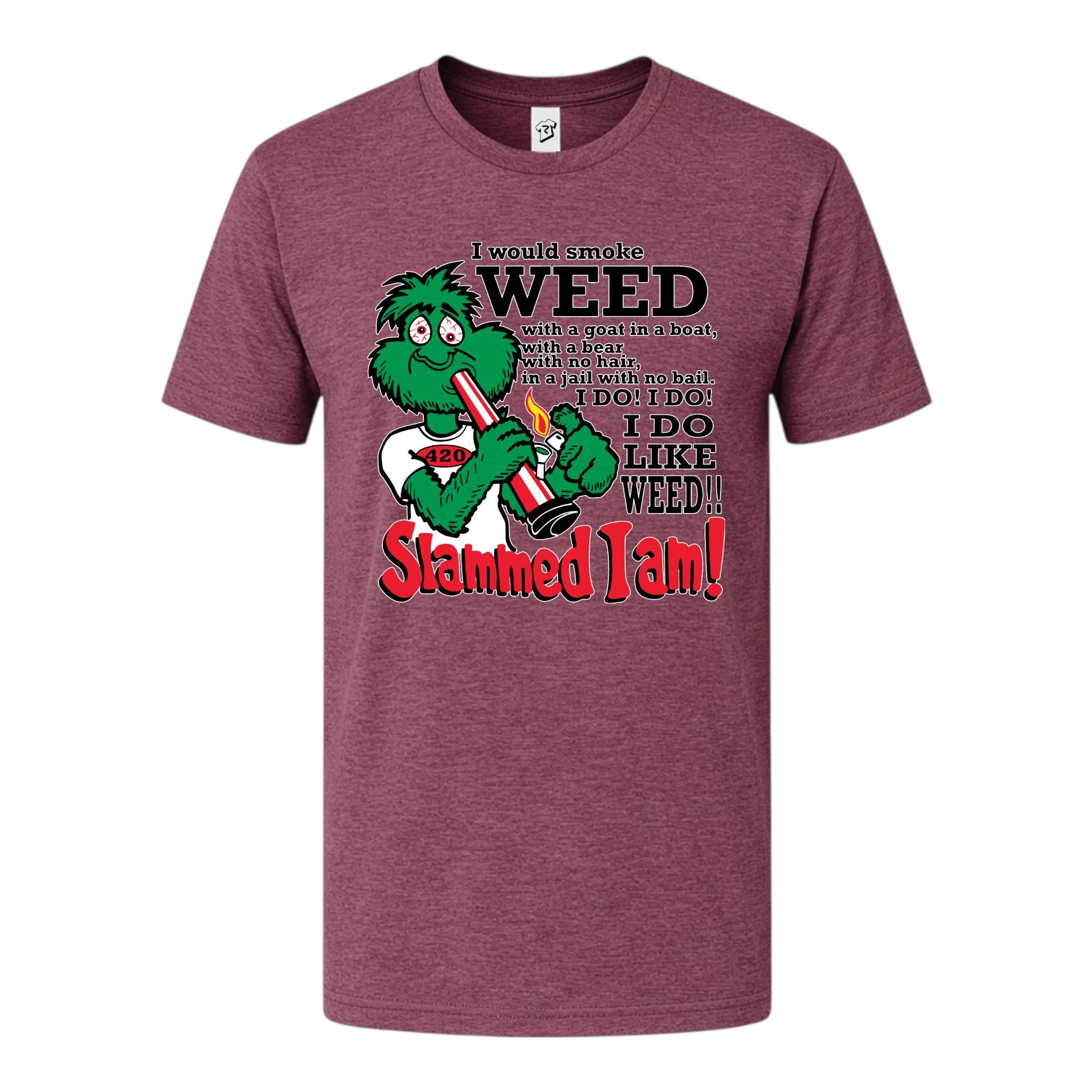 Tees Club graphic tee Slammed I Am Weed - Premium Tee Black Size L detail