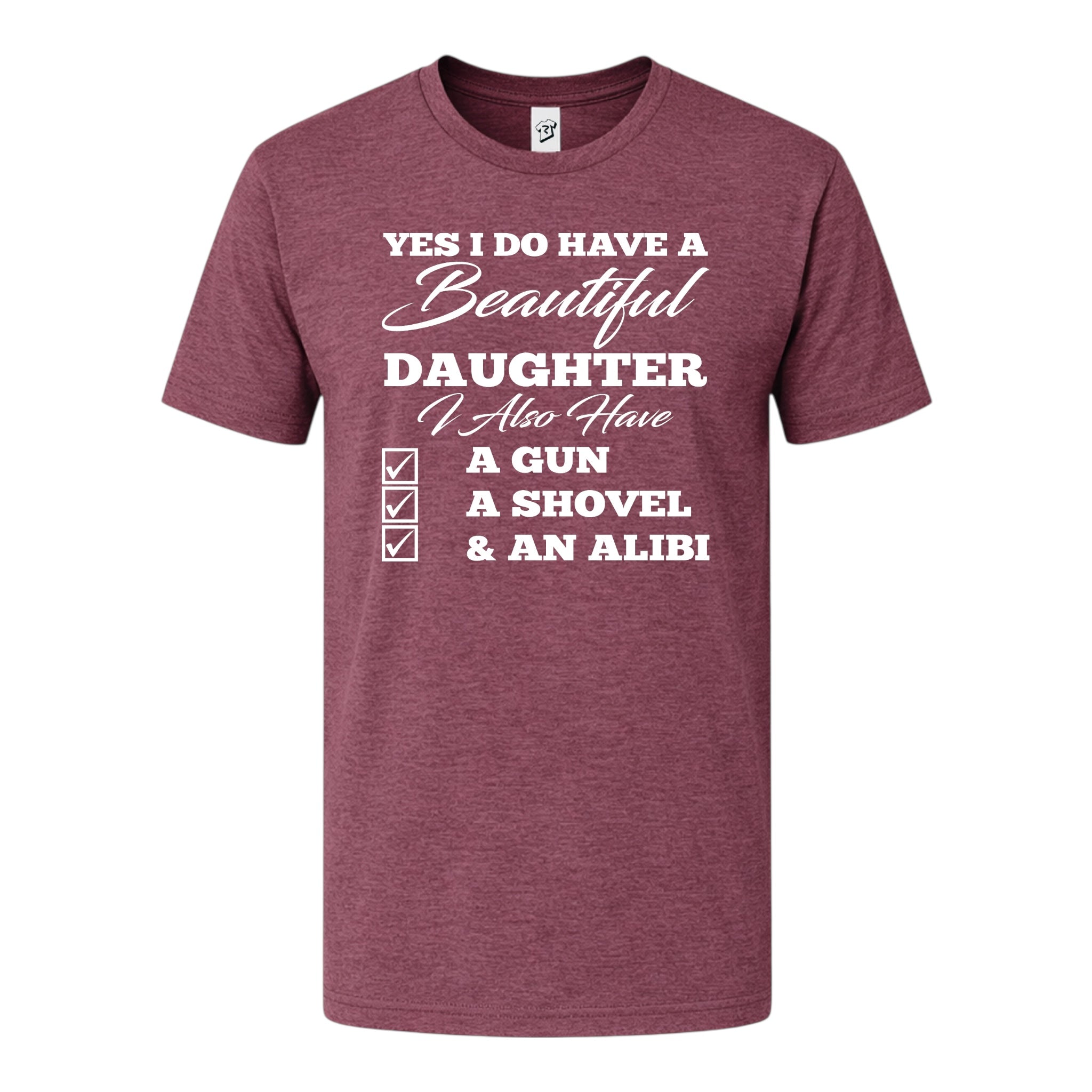 Tees Club graphic tee I Have a Beautiful Daughter - Premium Tee Black Size XL detail